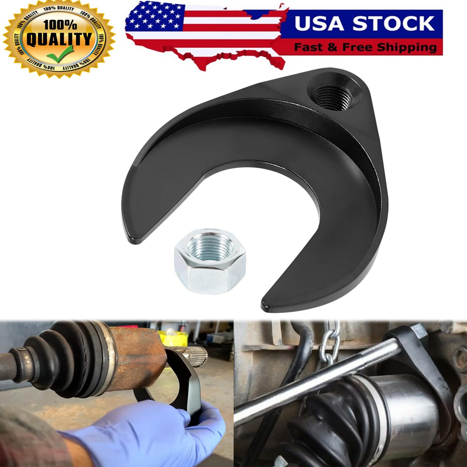 Inner CV Axle Removal Tool 48mm w/Nut Fits Slide Hammers with 5/8″ x18 Threads