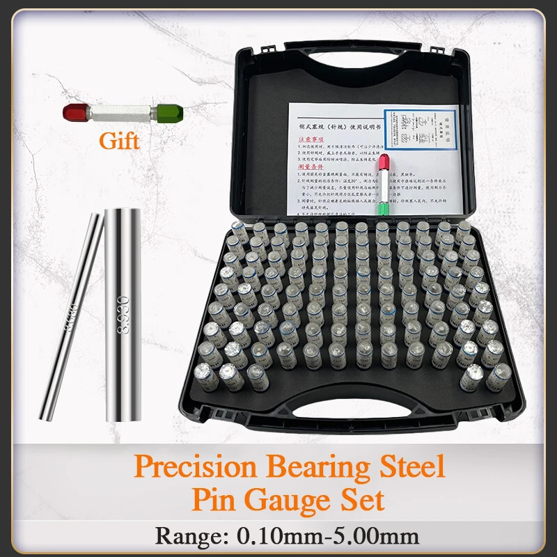 Precision Steel Pin Gauge Set Range Plug Gage for Carpentry and Inspection