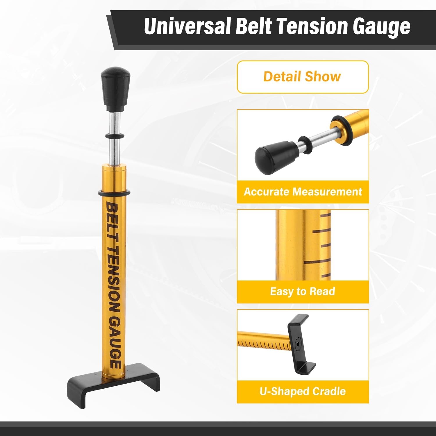 Belt Tension Gauge Adjustable 10 Lbs Specification, Universal Design Drive Be…
