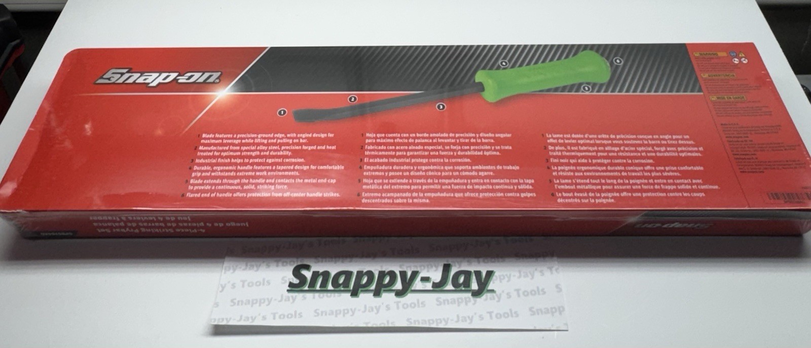 Snap-on Tools USA NEW GREEN 4 pc Striking Prybar Set 8” 12” 18” 24” SPBS704AG