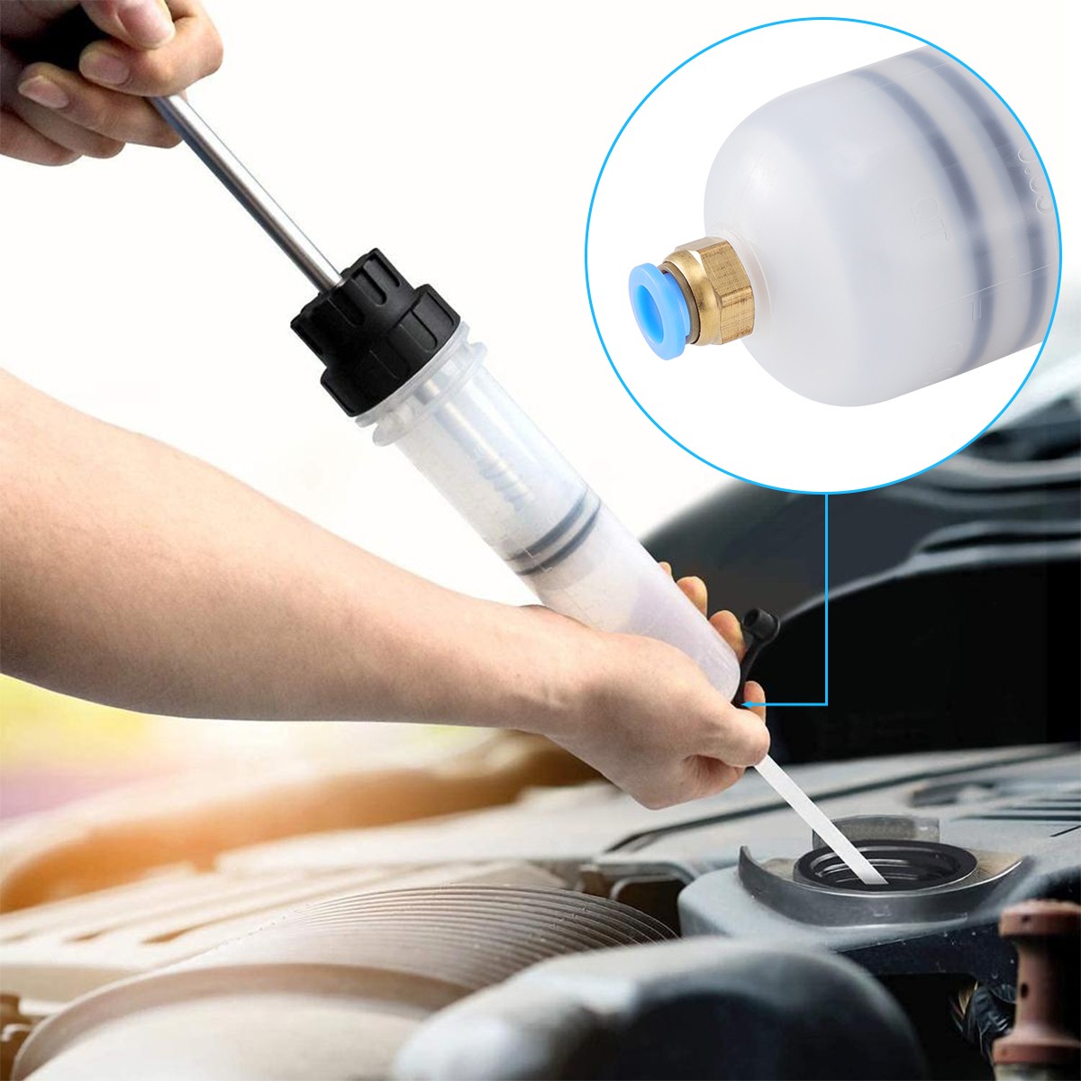 Oil Fluid Extractor 200/500cc Filling Oil Changer Syringe Transfer Liquid Pump