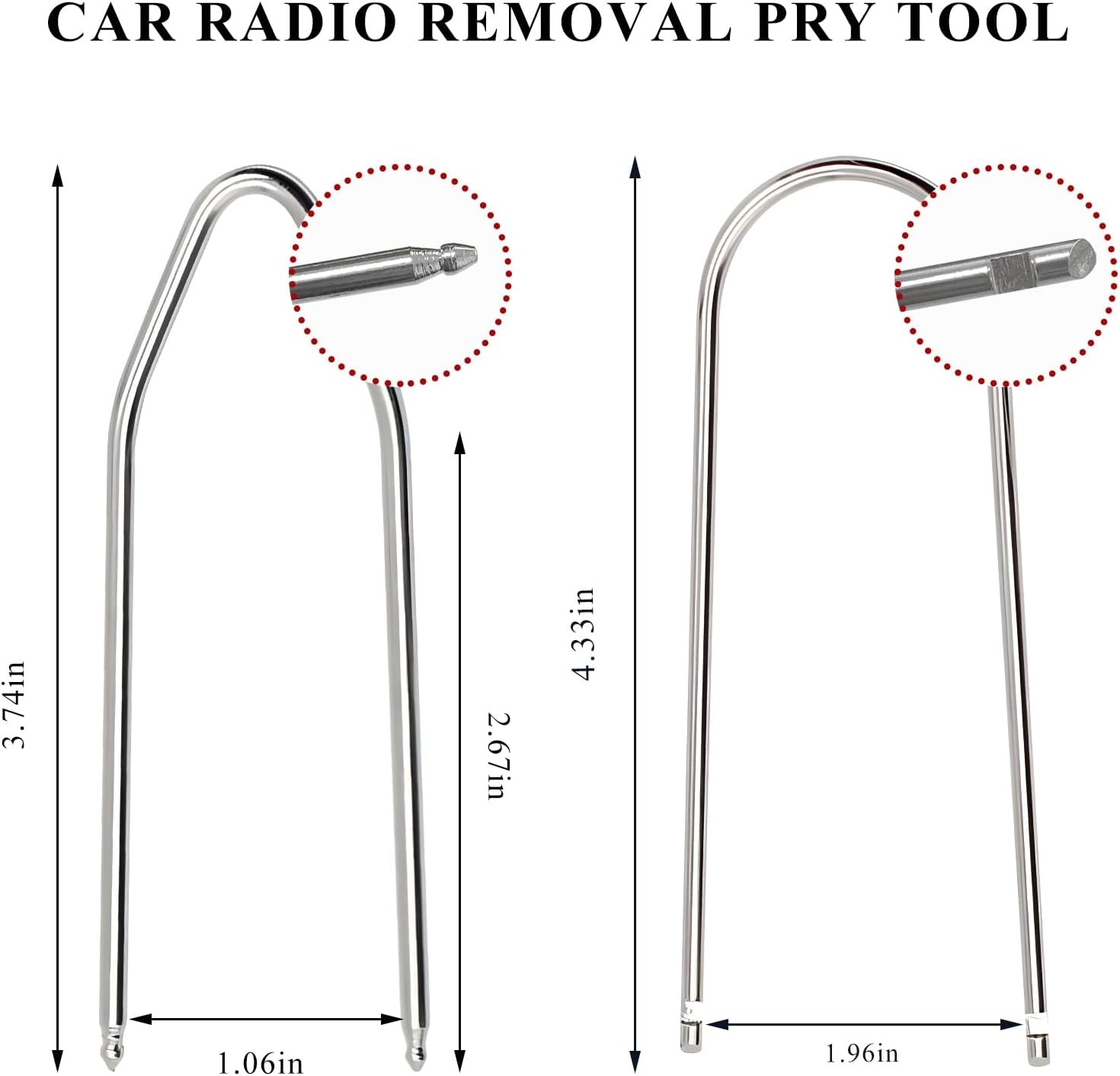 2 Pcs Car Radio Removal Pry Tool, U-Shaped Stainless Steel Stereo Disassembly