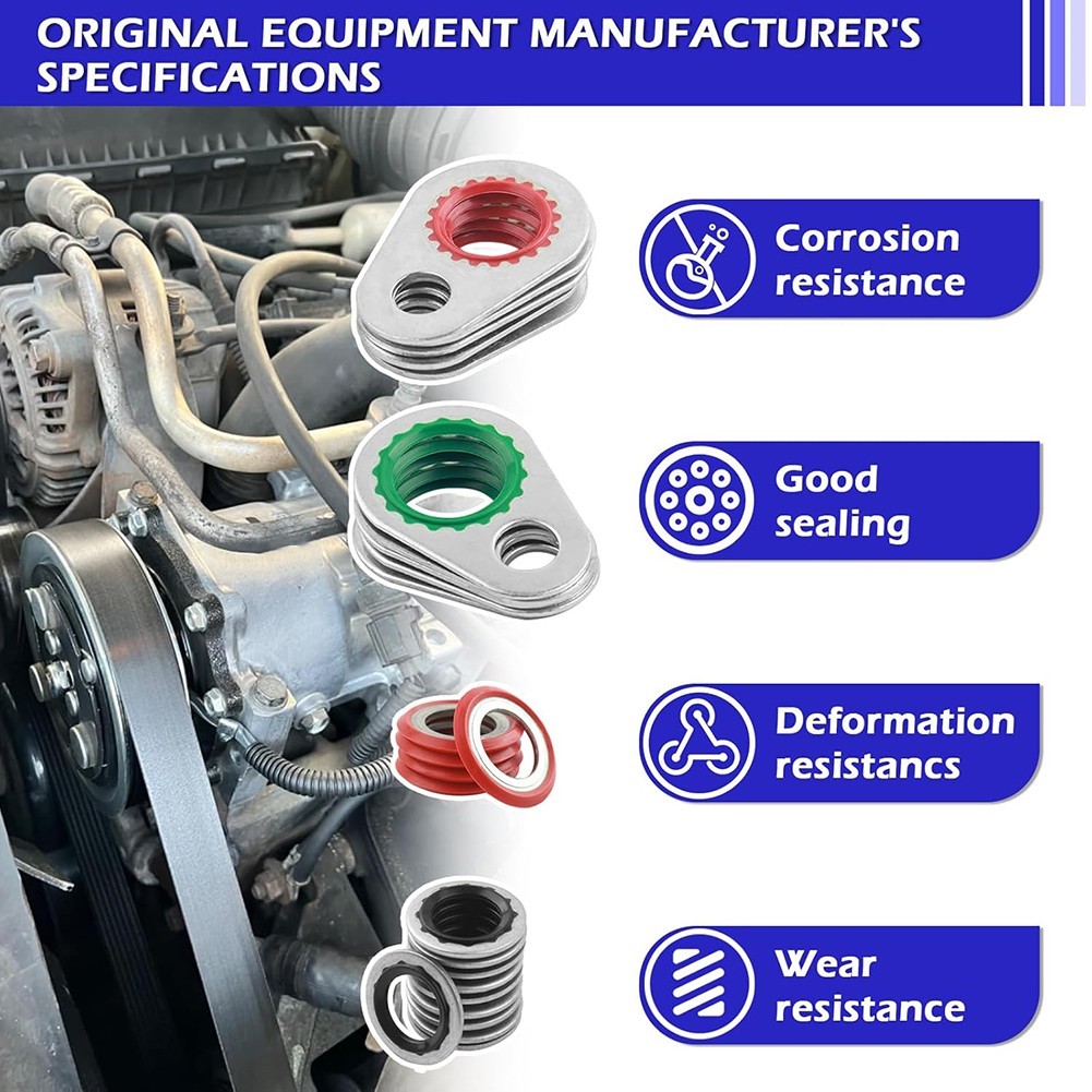 AC System O Ring Kit 139 Pieces Rubber and Metal Gaskets for Sealing Tasks