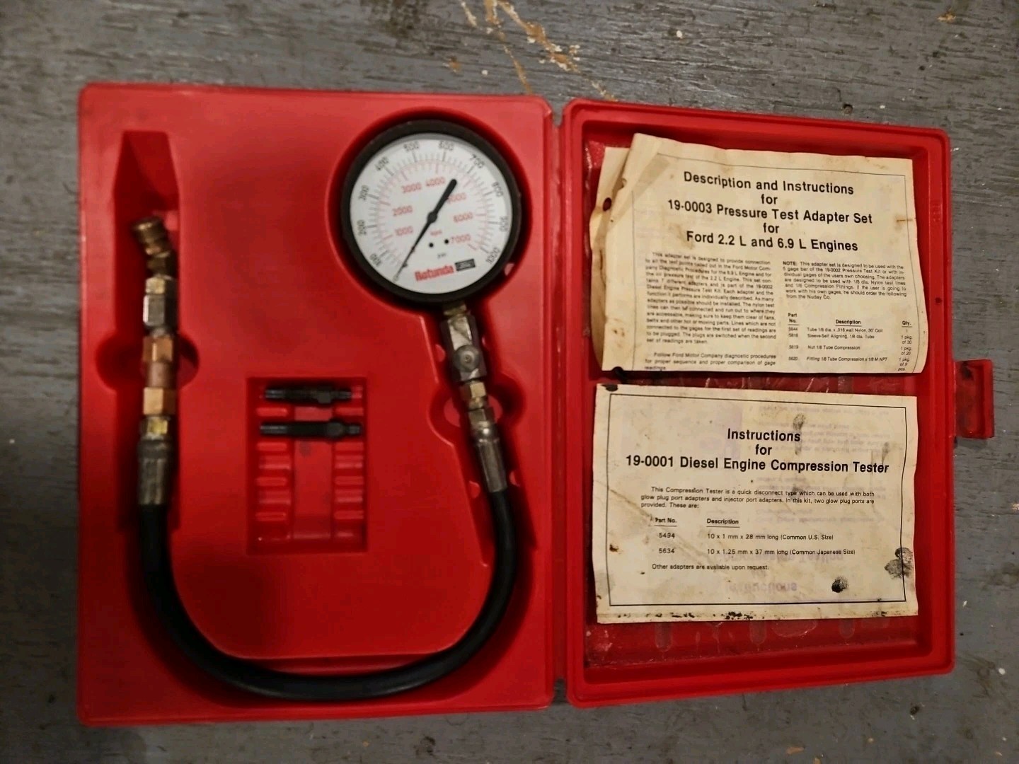 Ford Rotunda OTC 19-0001 Diesel Compression Tester Gauge Kit SKU 52