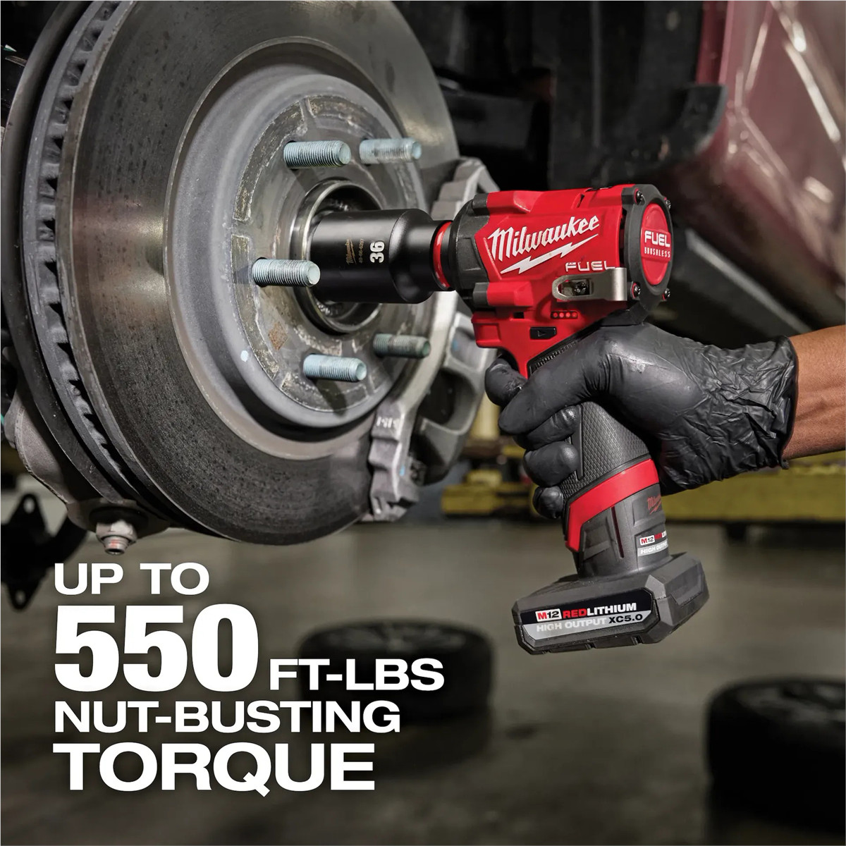 Milwaukee 2563-20 M12 FUEL 1/2 Inch Stubby Impact Wrench 550 Ft Lbs Compact