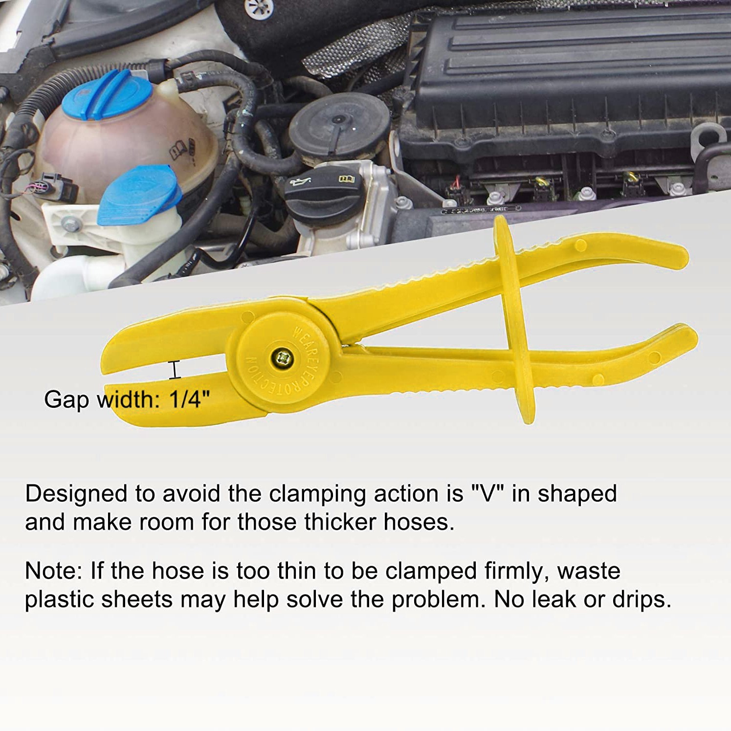 3PCS Flexible Hose Clamp Plier Yellow 1/2 “to 3/4” Radiator Brake Pipe Tool