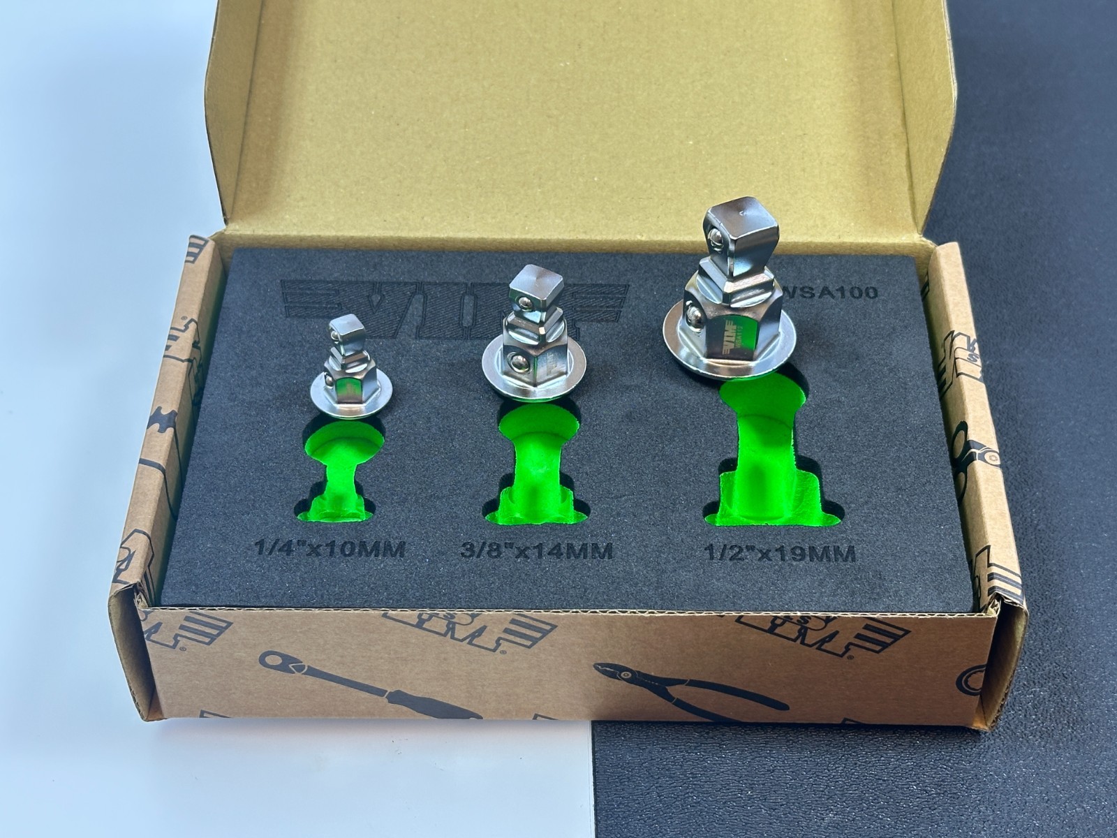 NEW VIM Tools 3pc Wobble Socket Adapter Set in Foam #WSA100