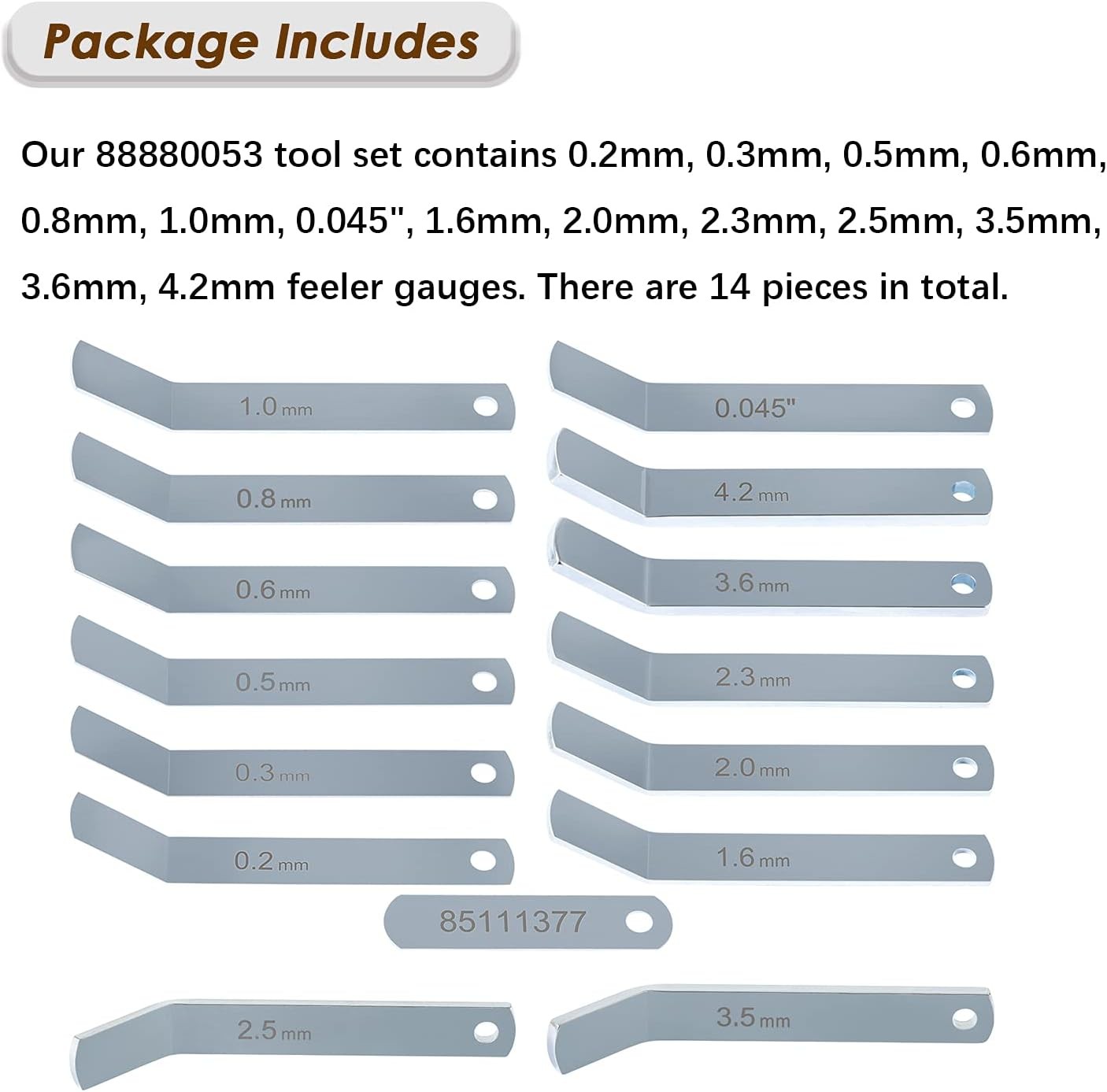 Feeler Gauge Jake Brake Tool Set 88880053 88880052 85111377 For Volve Mack 14PCS