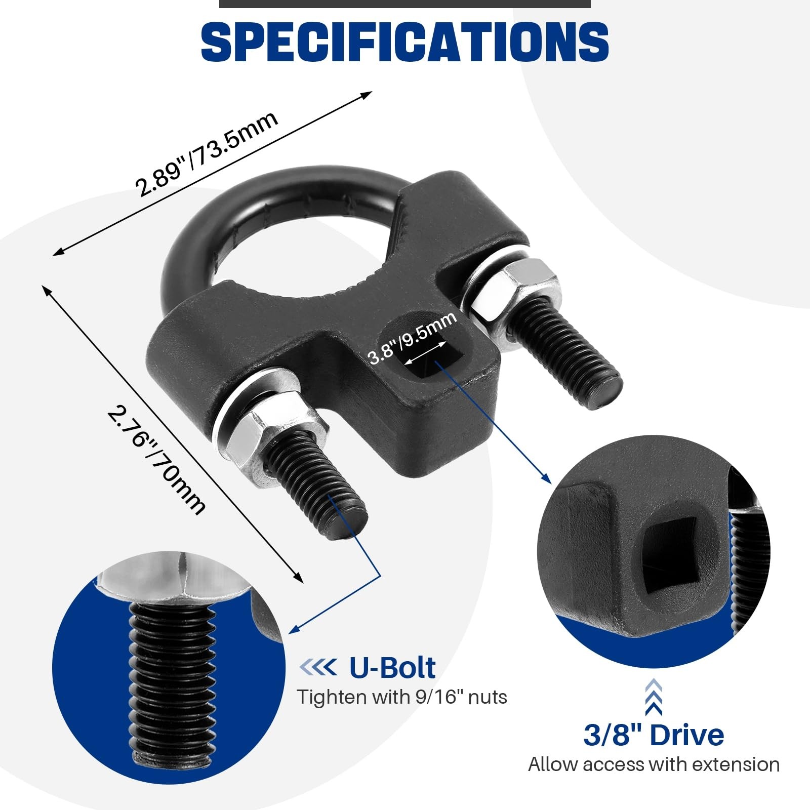 Inner Tie Rod Removal Tool 3/8 Inch Universal Wrench 1/2 Drive 27mm42mm Tool