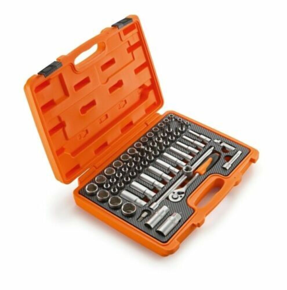 KTM GENUINE TOOLBOX LARGE TOOLS 3/8 RACHET SOCKETS 60 PIECES 00029098400