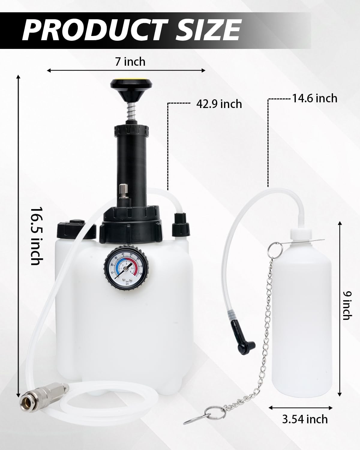 Brake Bleeder Kit Pressure Pump Fluid Flush Easy One-Person Operation