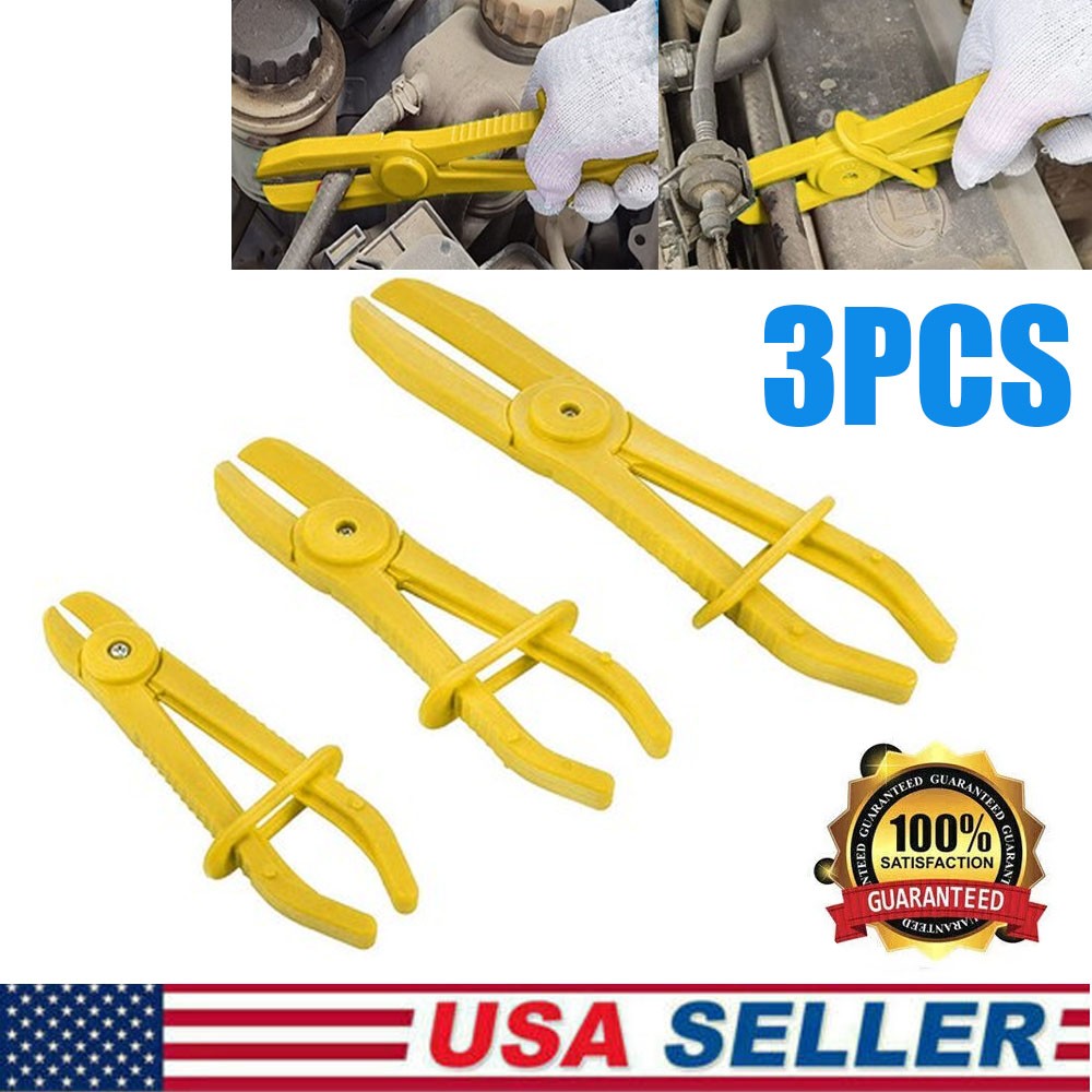 3PCS Yellow Flexible Hose Clamp Plier Radiator Brake Pipe Tool 1/2 “to 3/4”