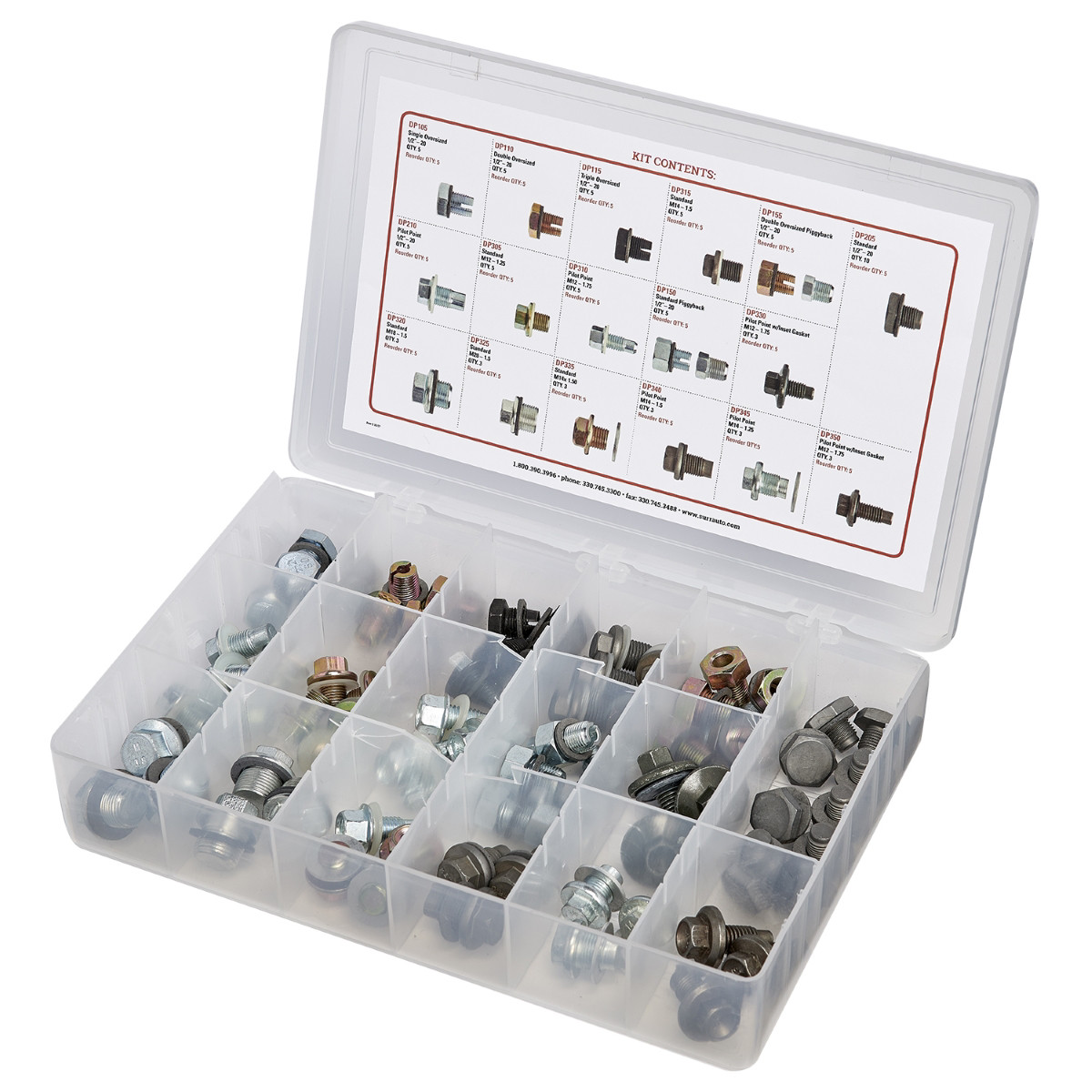 SUR&R Auto Parts DP454 152PC Oil Drain Plug Assortment