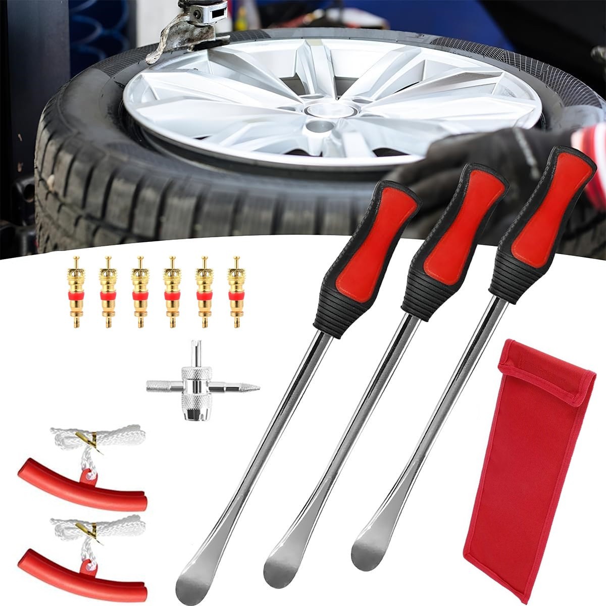 Professional Motorcycle Tire Changing Tool Steel Tire Spoon Lever Iron Tool Kit