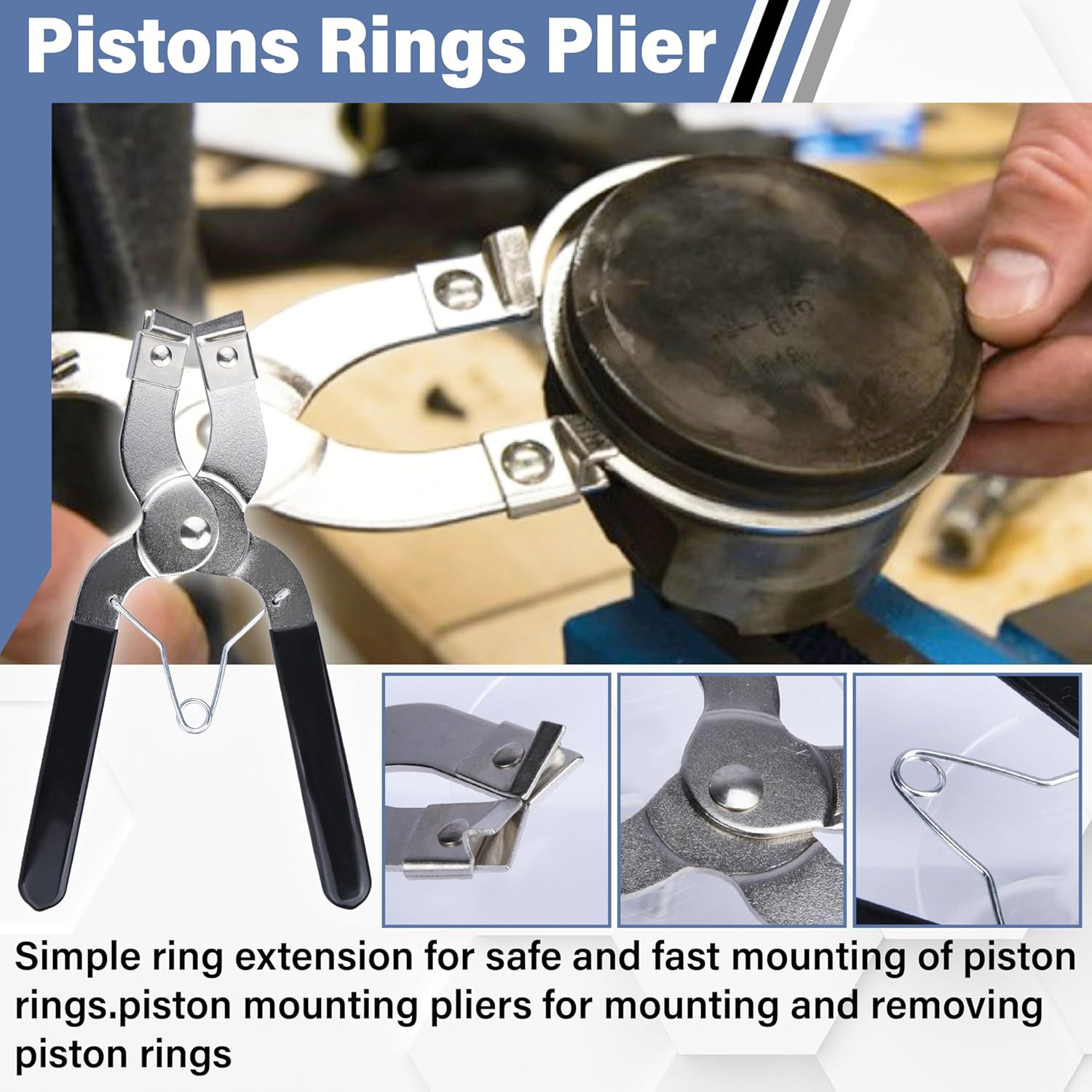 Piston Ring Compressor Installer Removal Tool for Car Engine with Piston Inst…