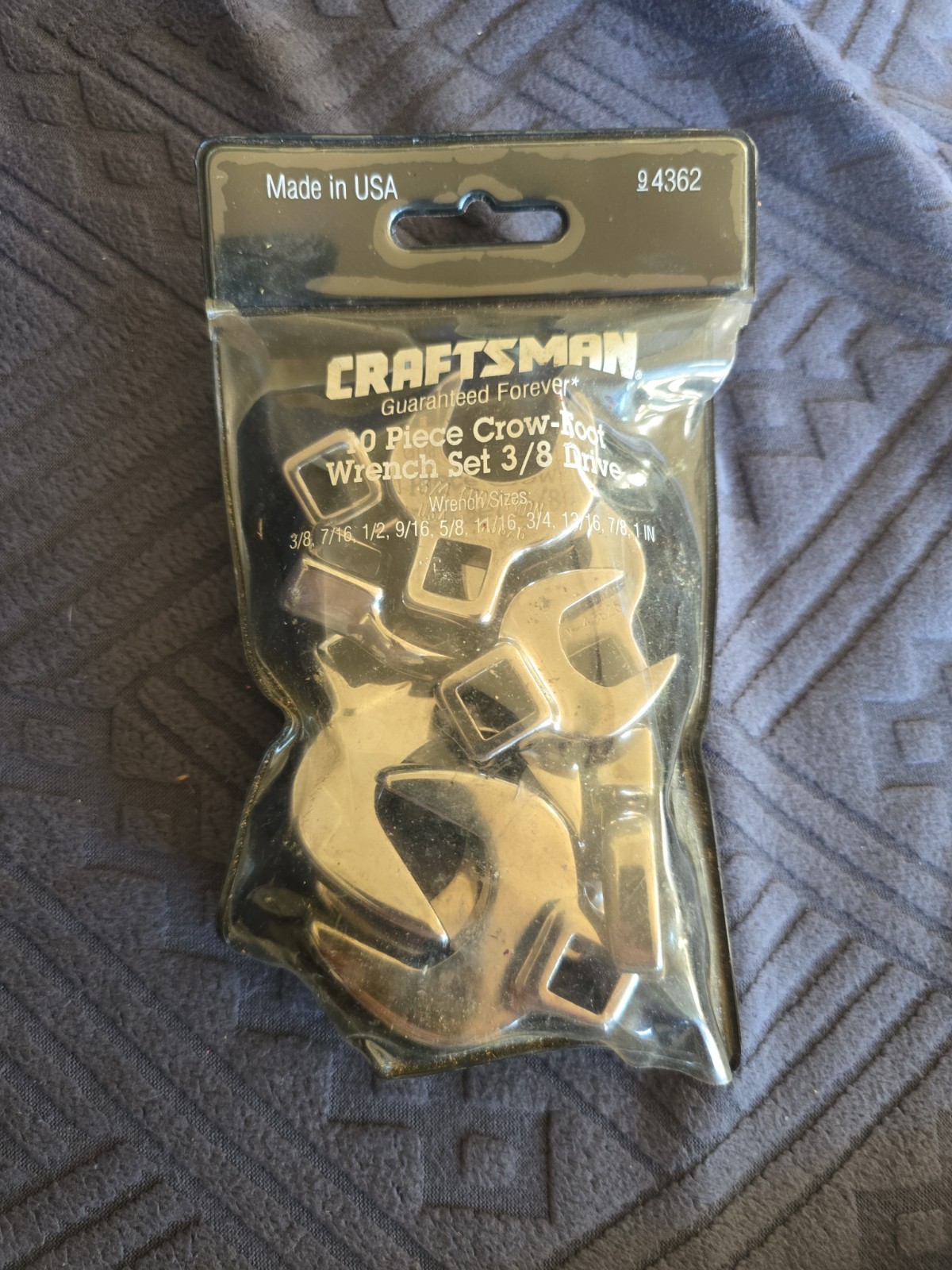 Craftsman USA 10-Piece SAE Rare V Crow-Foot Wrench Set No 4362 3/8” to 1”