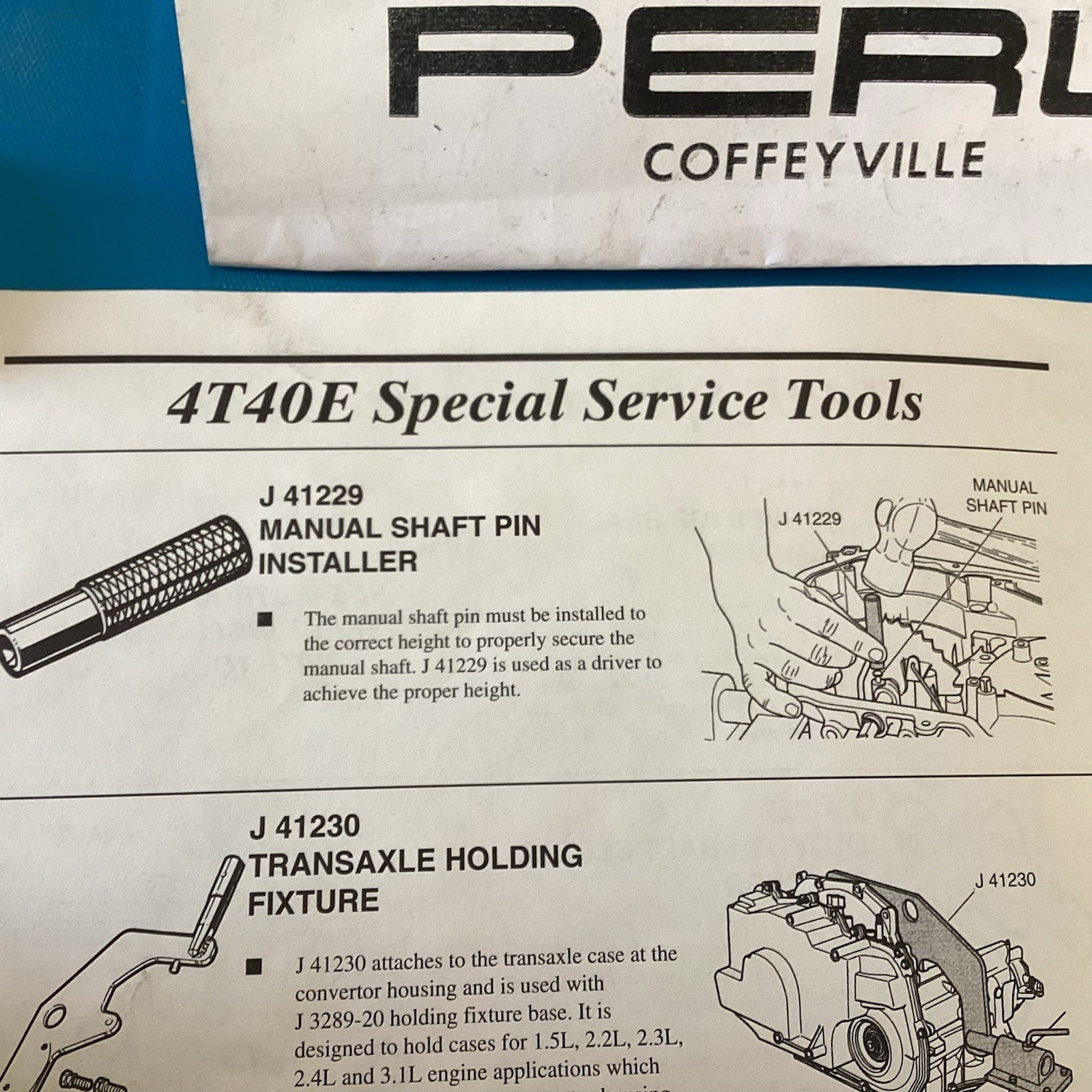 4t40E transaxle special service tools spx kent moore