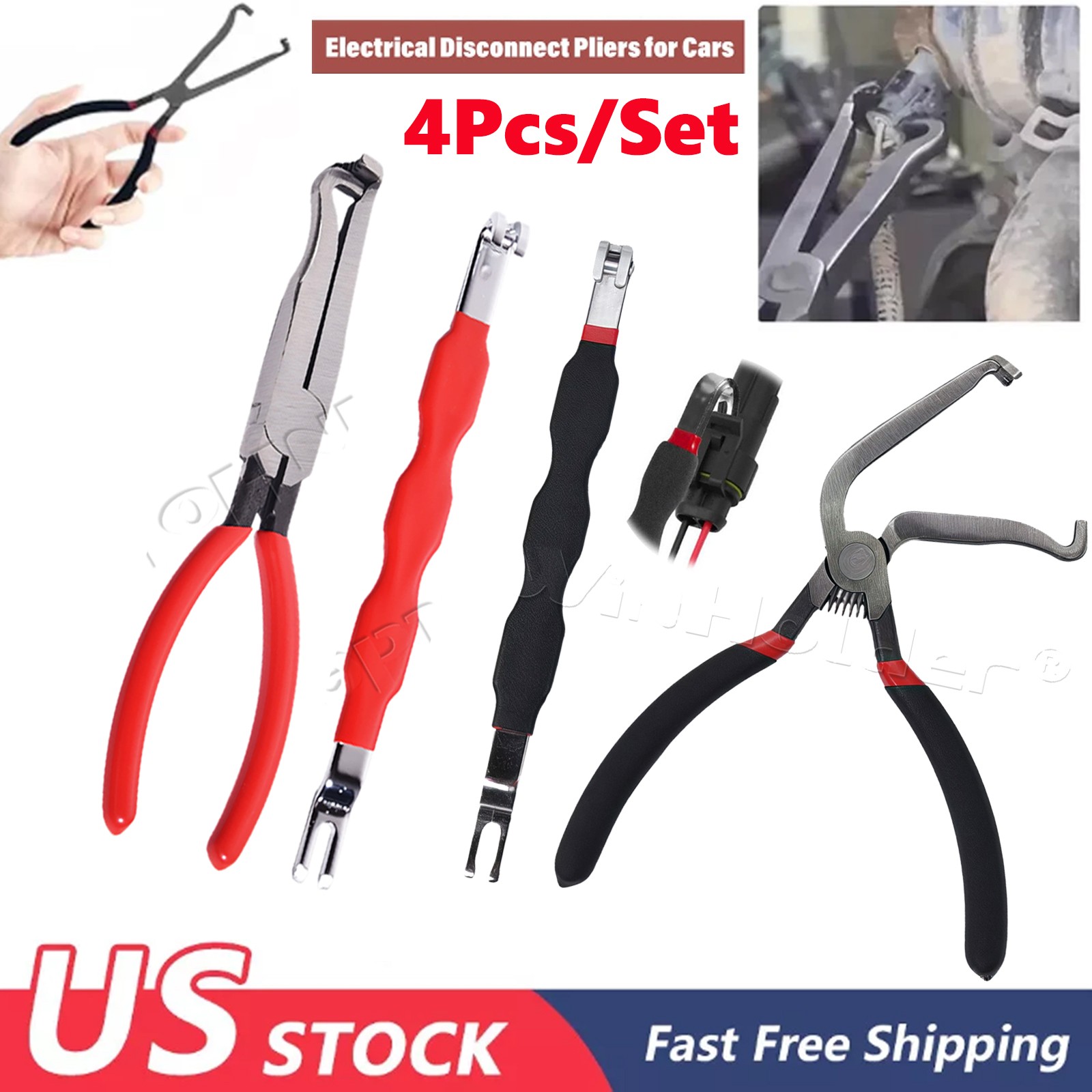 4 Pieces Electrical Disconnect Pliers for Cars, Electrical Connector Separator
