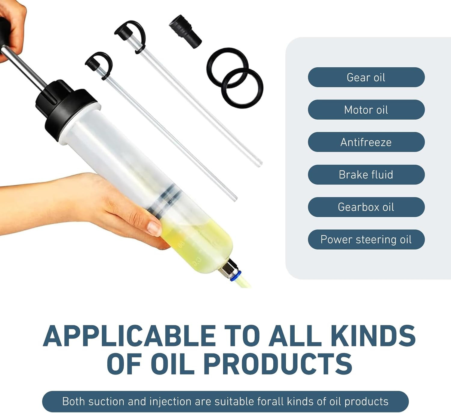 200cc/500cc Fluid Extractor Filling Syringe Transfer Liquid Pump Oil Extraction
