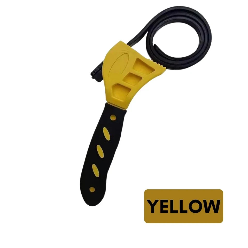 6″ Adjustable Rubber Belt Strap Wrench Metal Pipes Oil Water Filter Removal Tool