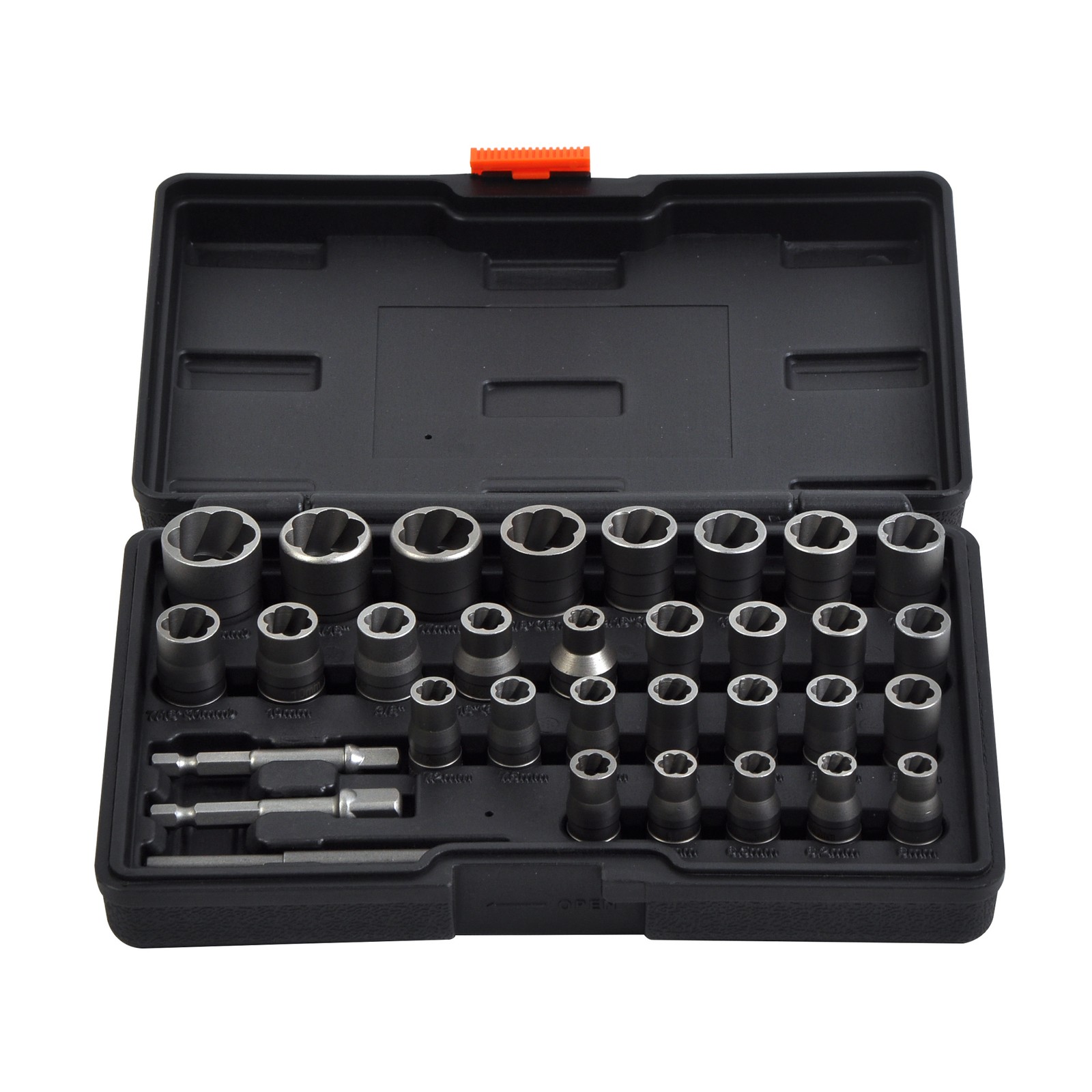 32pc 1/4″ & 3/8″ Square Drive Bolt Extractor Set, Impact Bolt & Nut Remover Tool