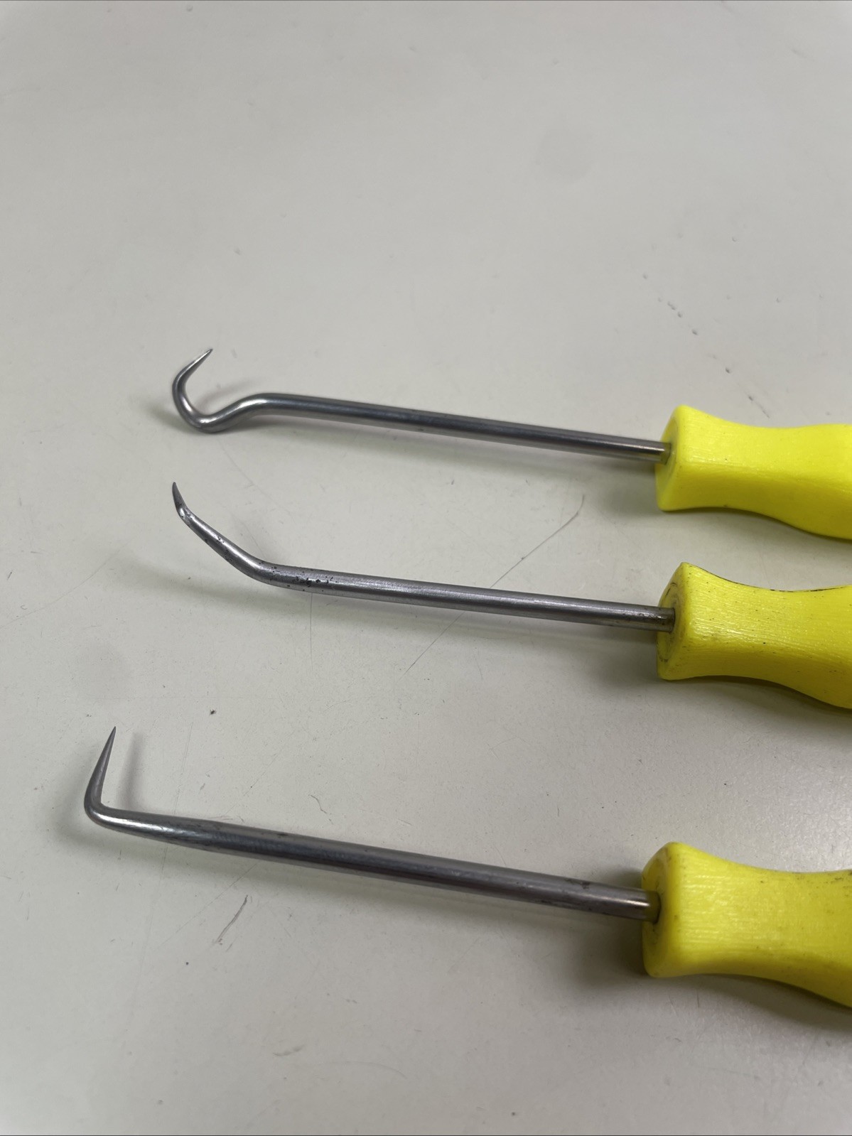 Mac Tools Yellow Handle 3 Piece Mini Pick Set PS22Y PS23Y PS24Y Good Condition