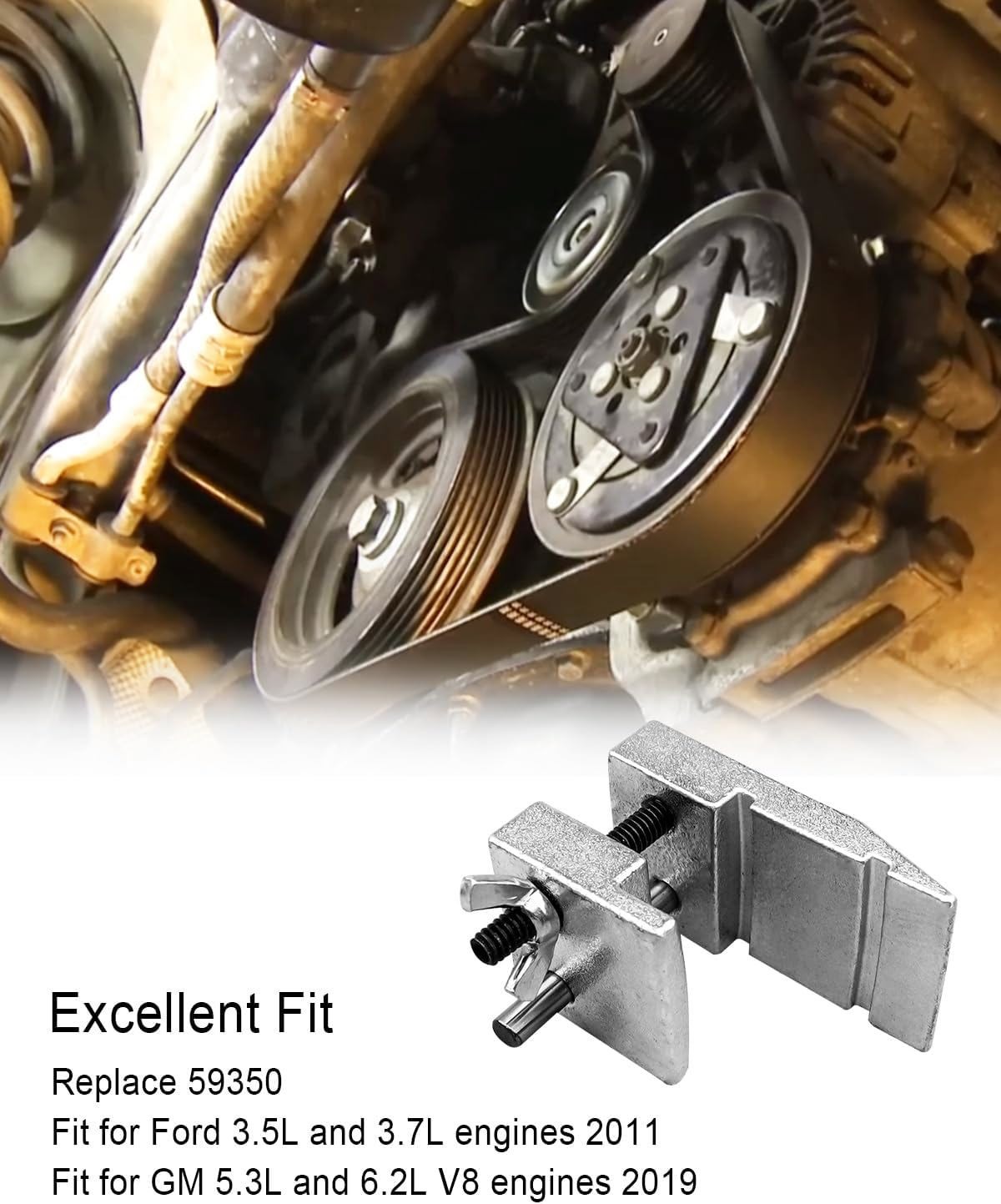 59350 Stretch Belt Installer for Ford 3.5L 3.7L Engines GM 5.3L 6.2L V8 Engines