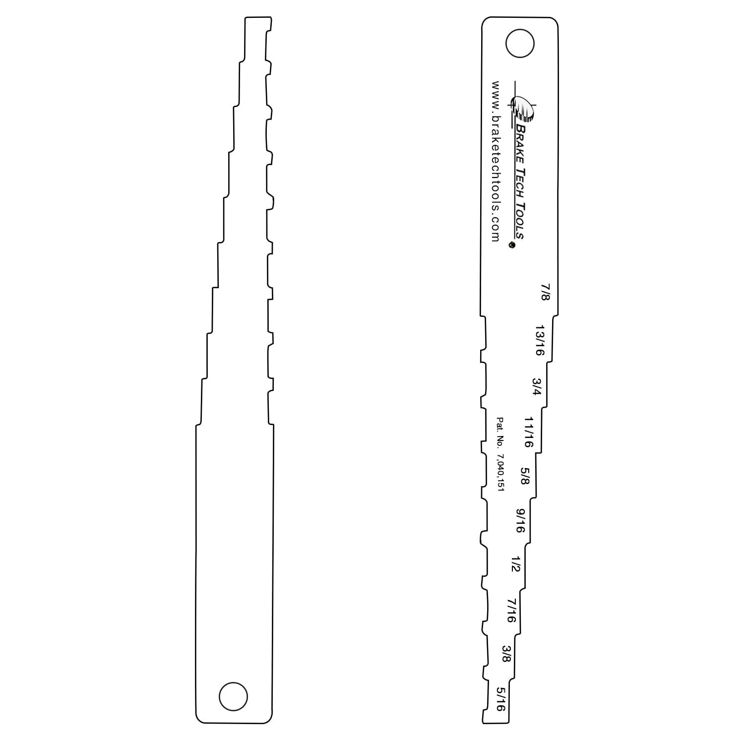 Brake Lining Measuring Tool Gauge Stainless Steel 8 Inch
