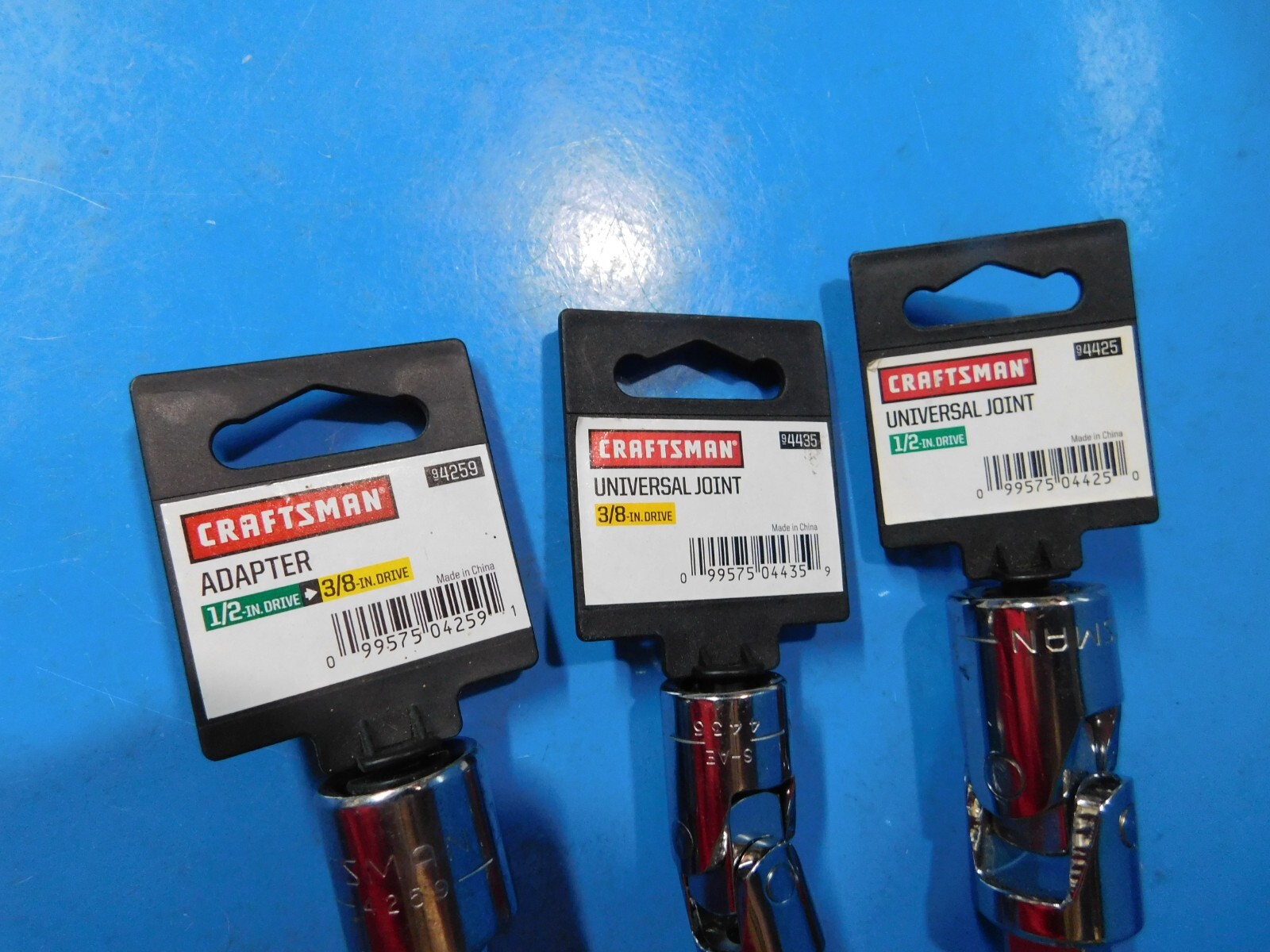NEW,CRAFTSMAN 3/8 DR.&1/2 IN. DR UNIVERSALS, & 1/2 IN TO 3/8 IN. ADAPTER 3PC’S
