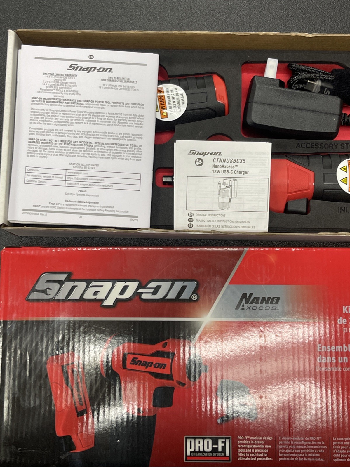 SNAP ON TOOLS NEW CTNN13KF Nano/Axcess Tool Kit RED 1/4″ Drive 2Pc All Pieces