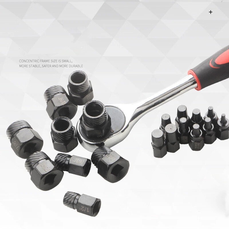 25Pcs Screw Extractor Set Hex Head Multi-Spline Easy Out Bolt Extractor Set