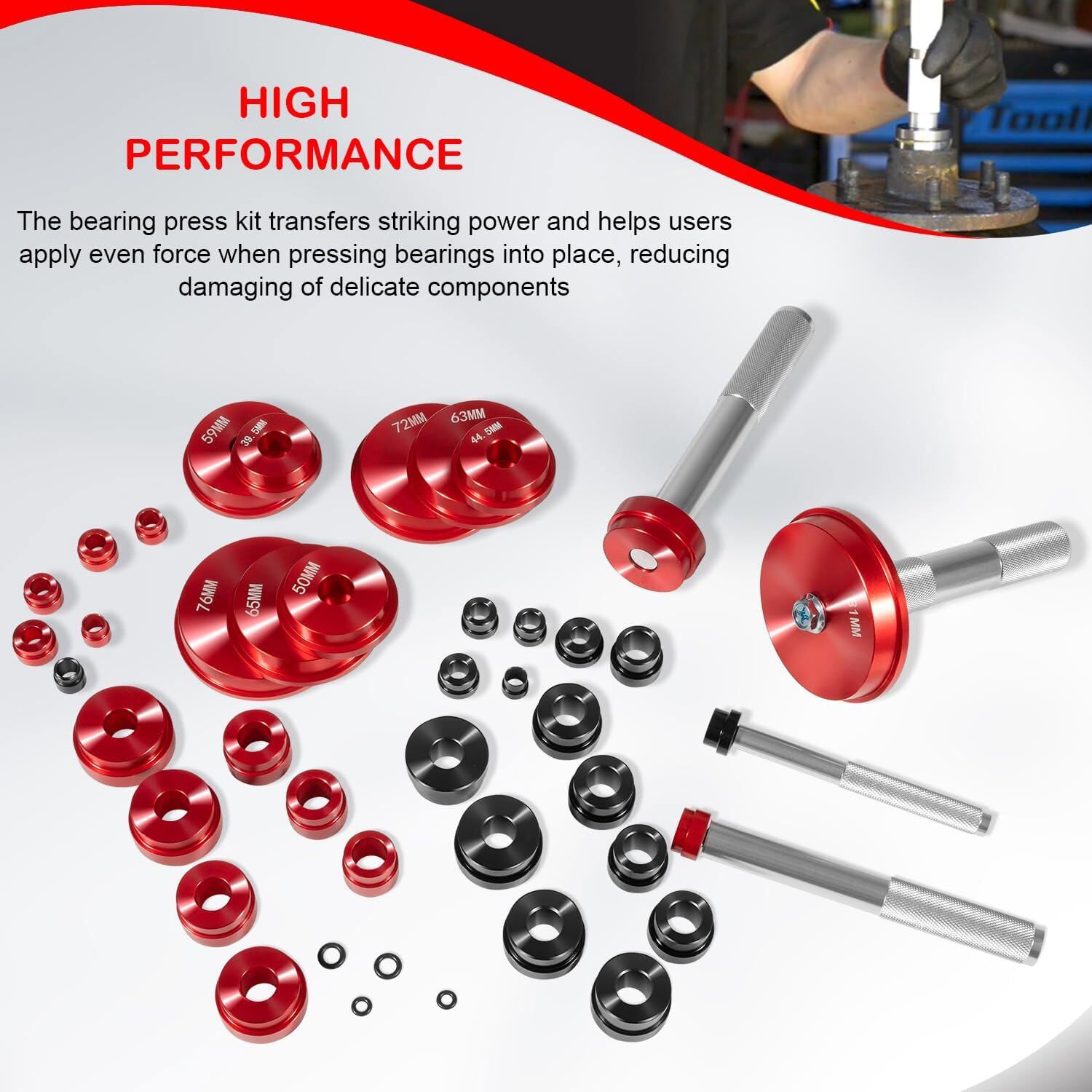 Bearing Press Kit, Bearing Race and Seal Driver Set, for Bearing Installation