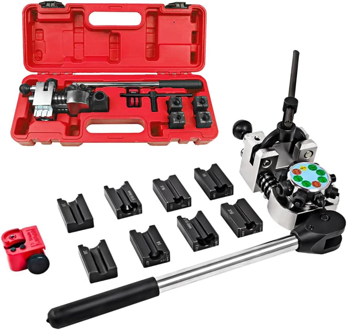 Professional Brake Line Flaring Tool Kit for 45 Degree Single, Double and Bubble