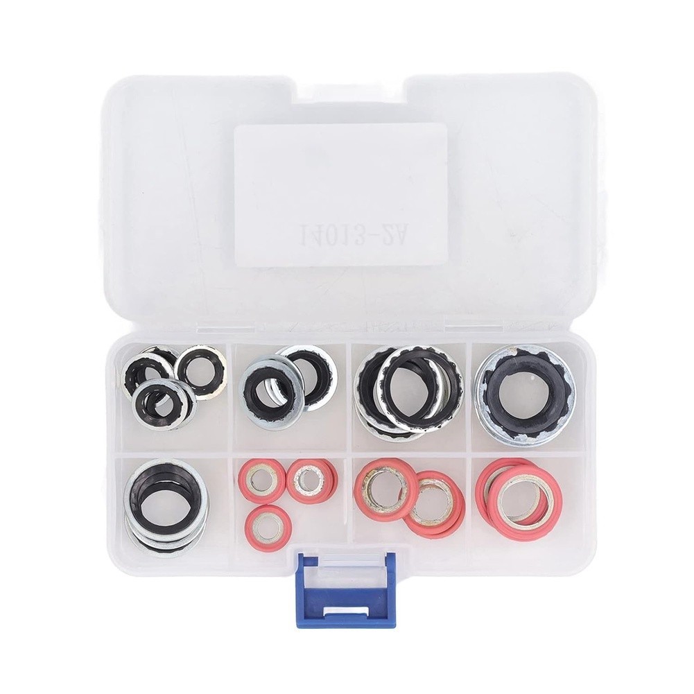 40 Piece AC Sealing Kit Rubber and Metal O Ring Gaskets for Compressor for