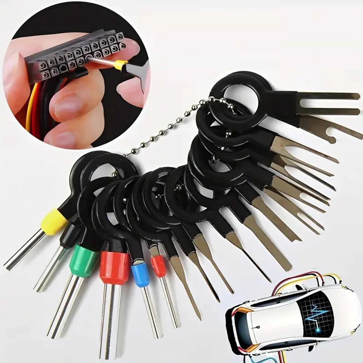 Car Terminal Removal Tool, Stainless Steel 18PCS for Car Truck