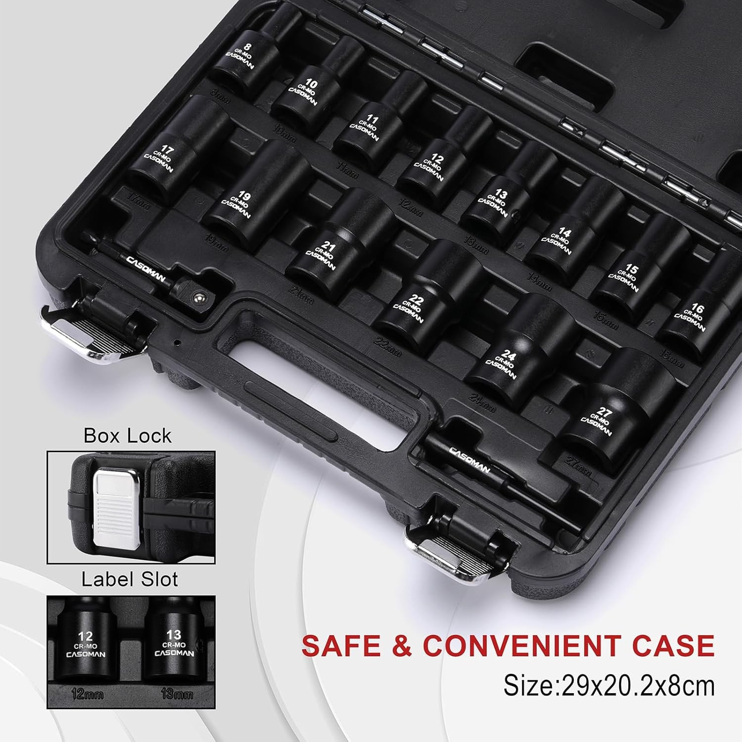 16PCS 1/2″ Drive Impact Bolt &Nut Extractor Socket Set Stripped Lug Nut Remover