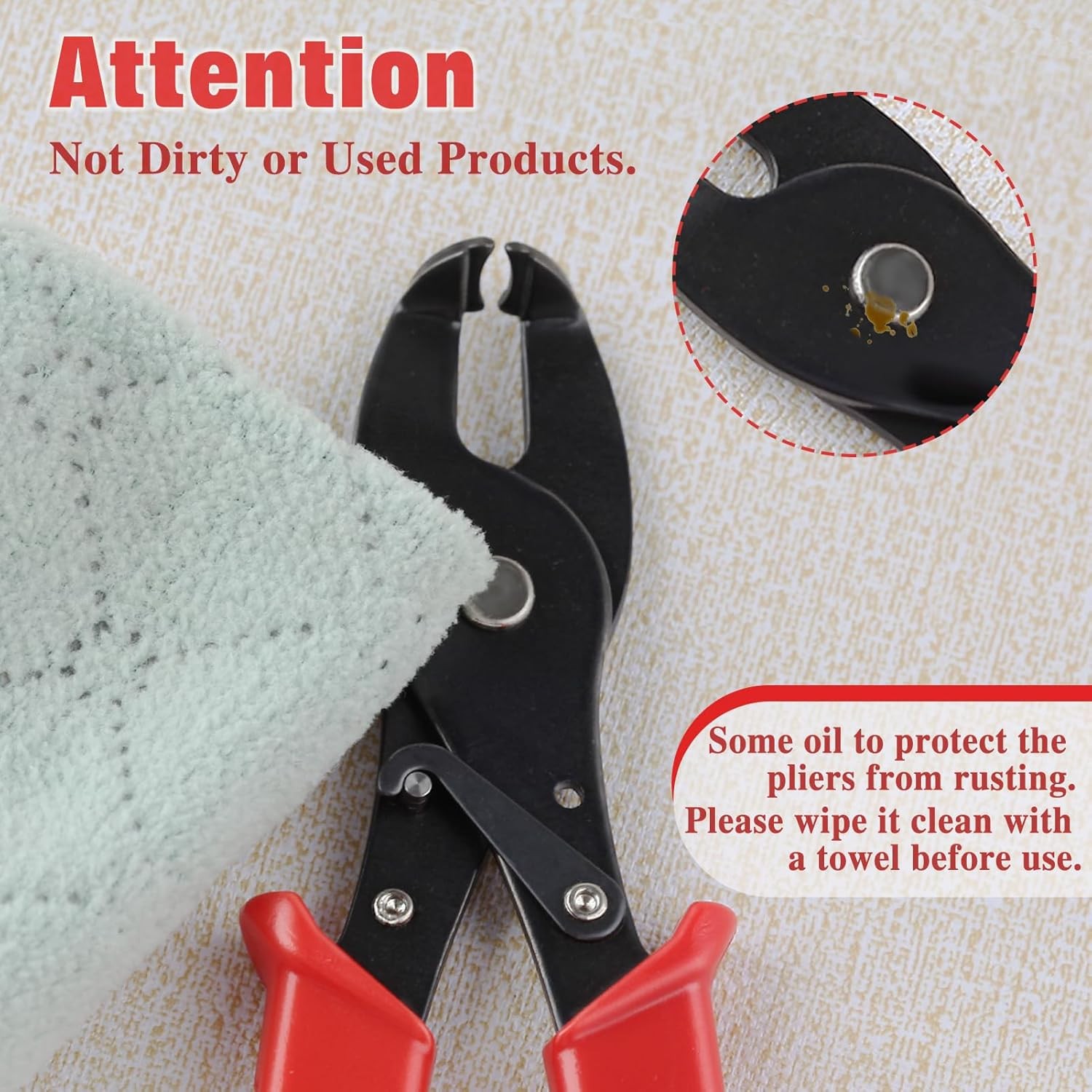 Strain Relief Crimper, Bushing Pliers Anti-Rust Low Red & Black