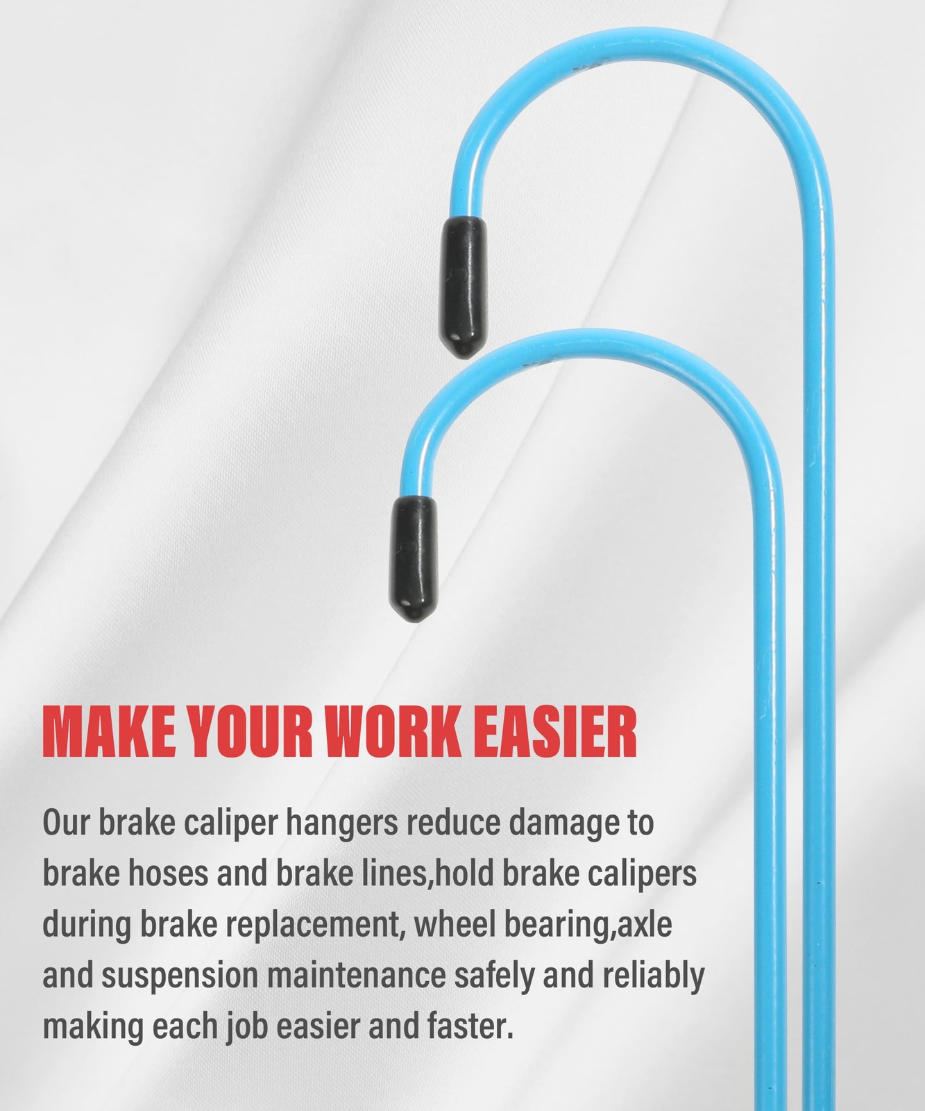 4 Pieces Brake Caliper Hanger Hooks with Rubber Tips,Stainless Steel Brake Calip