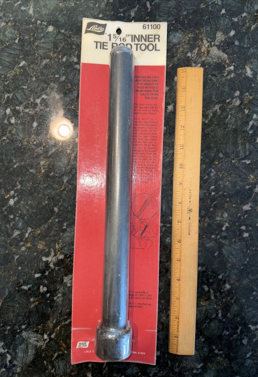 61100 LISLE 1/2″ DRIVE 1-5/16″×15″ LONG INNER TIE ROD TOOL USA 🇺🇸 NOS