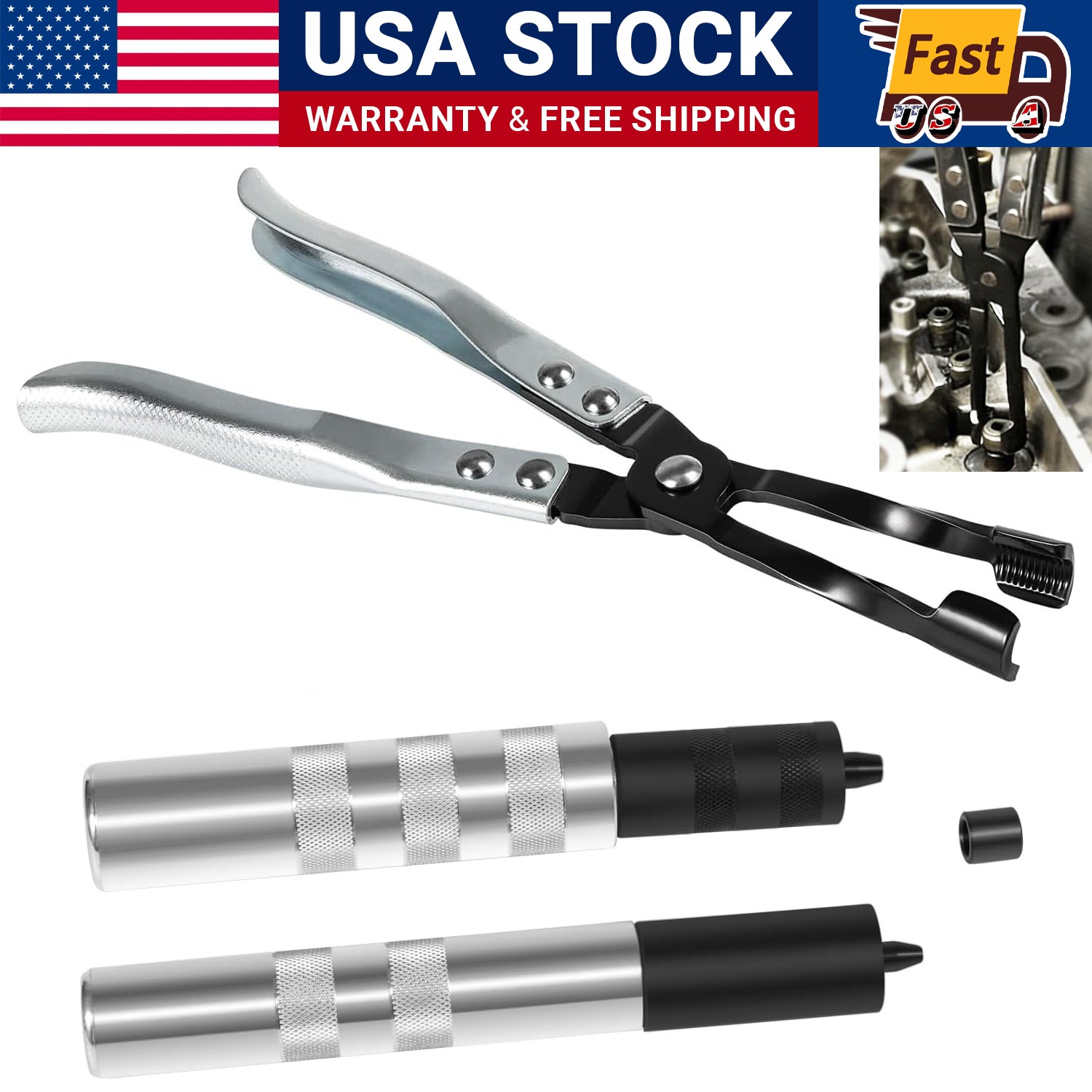 36050 Valve Keeper Remover & 19700 Valve Holder + Valve Stem Seal Plier Tool Set