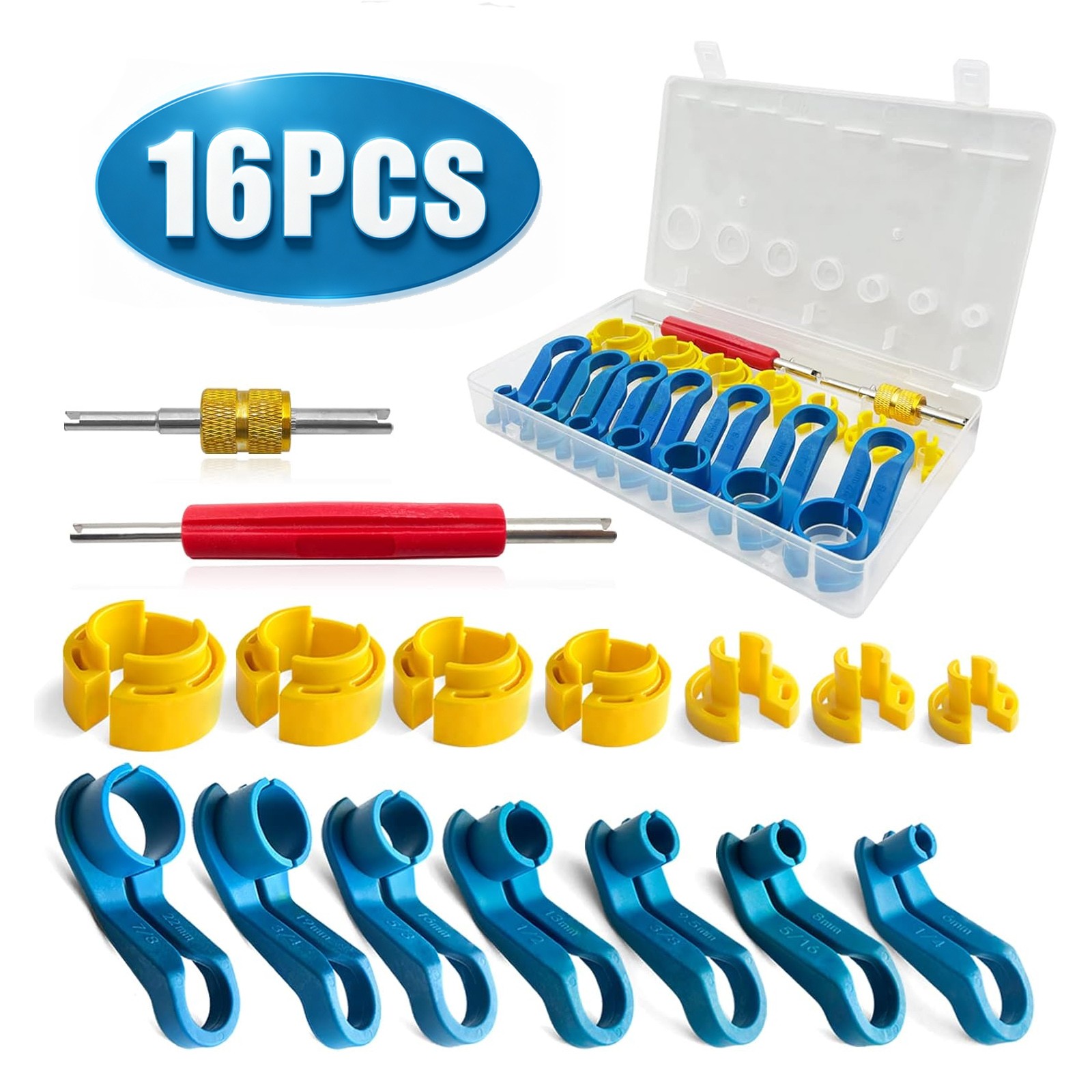 16PCS AC Fuel Line Quick Disconnect Tools Set 7 Size Car Removal Tools Kit