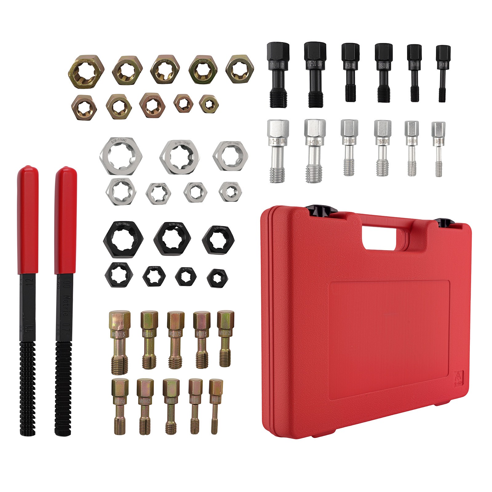 48Pc Thread Repair Chaser Tool Kit UNC UNF Metric Rethread Restore Set
