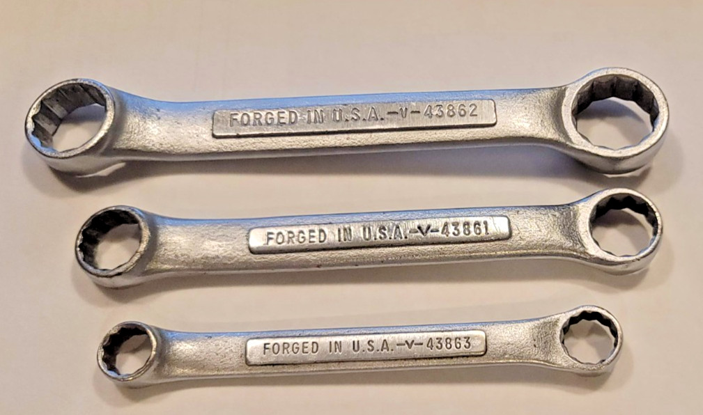 Craftsman 3-Piece Stubby Double Box End Wrench Set -V- Series USA 3/8-3/4