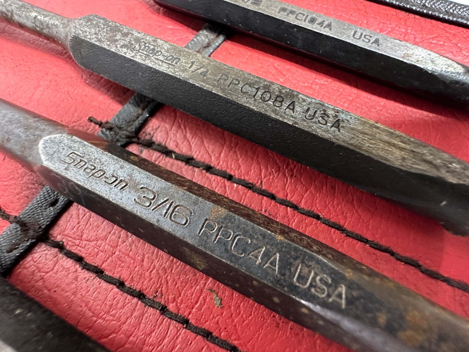 Snap-on Tools USA (MAC Kit Bag) 5pc Mixed Punch & Chisel Set Lot