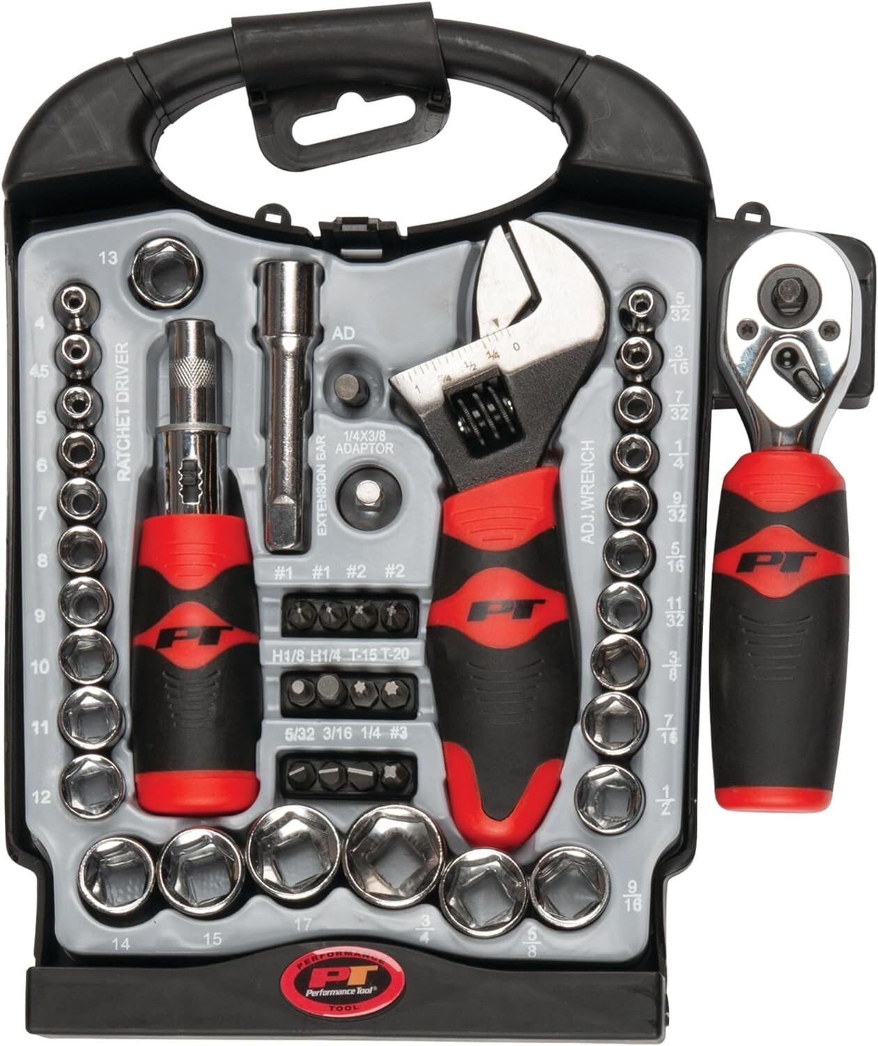 PPERFORMANCE TOOL 45pc STUBBY SET (SAE/METRIC) #W39000 1/4″ & 3/8″ DRIVE