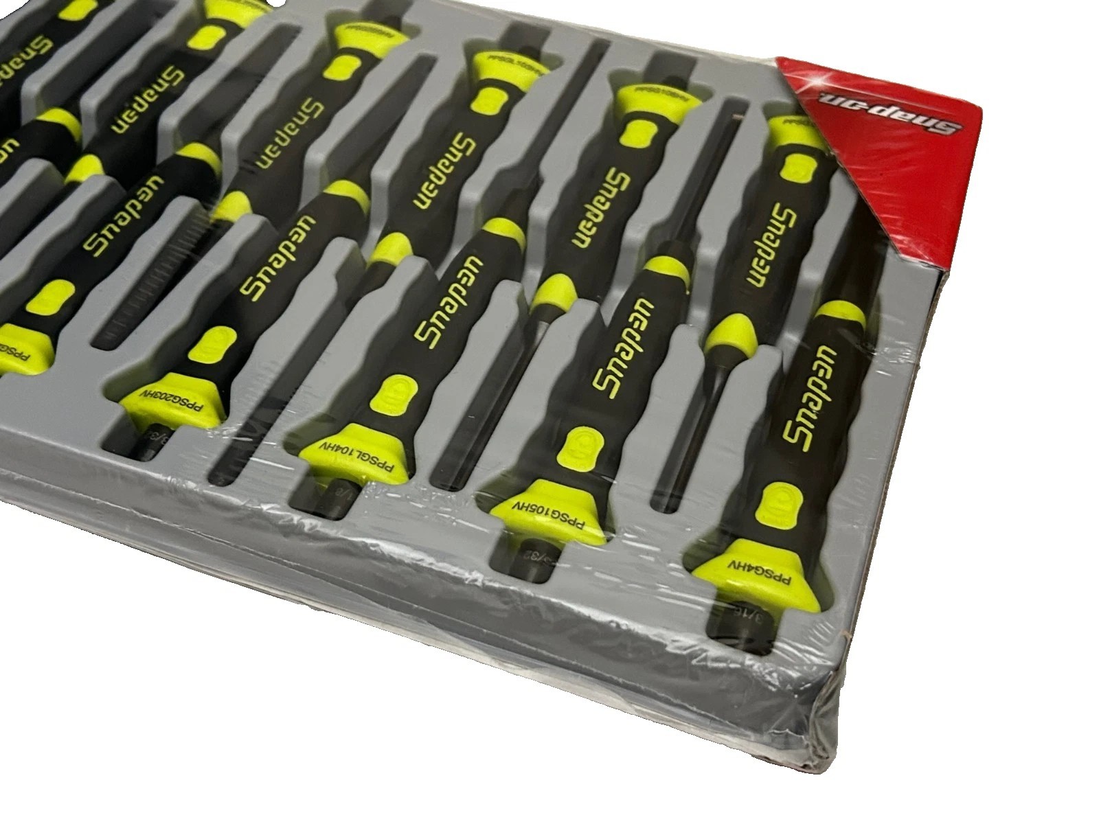 New Snap-on™ 14-pc Hi-Viz Yellow Soft Grip Punch & Chisel Set PPCSGL714HV
