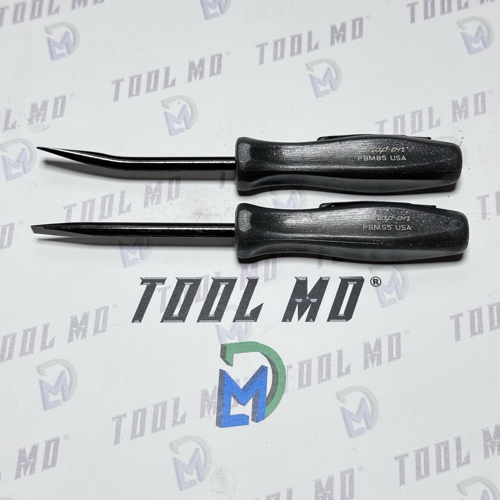 Snap-on Tools 2pc DARK TITANIUM 5″ Straight Bent Mini Pocket Prybar PBMB5 PBMS5