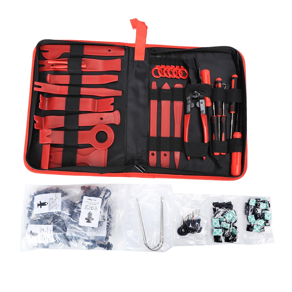 200Pcs Car Trim Removal Tool Set Hand Tools Pry Bar Panel Door Interior Clip Kit