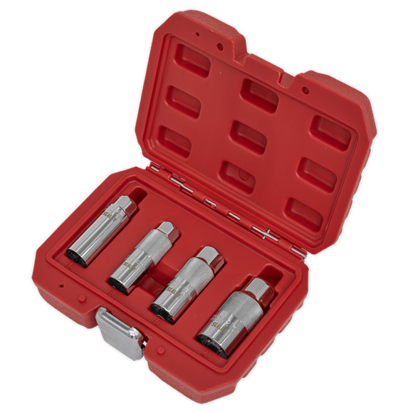 Sealey New 4 Piece SPARK PLUG SOCKET SET 3/8″ SQUARE DRIVE Thin Wall AK6556