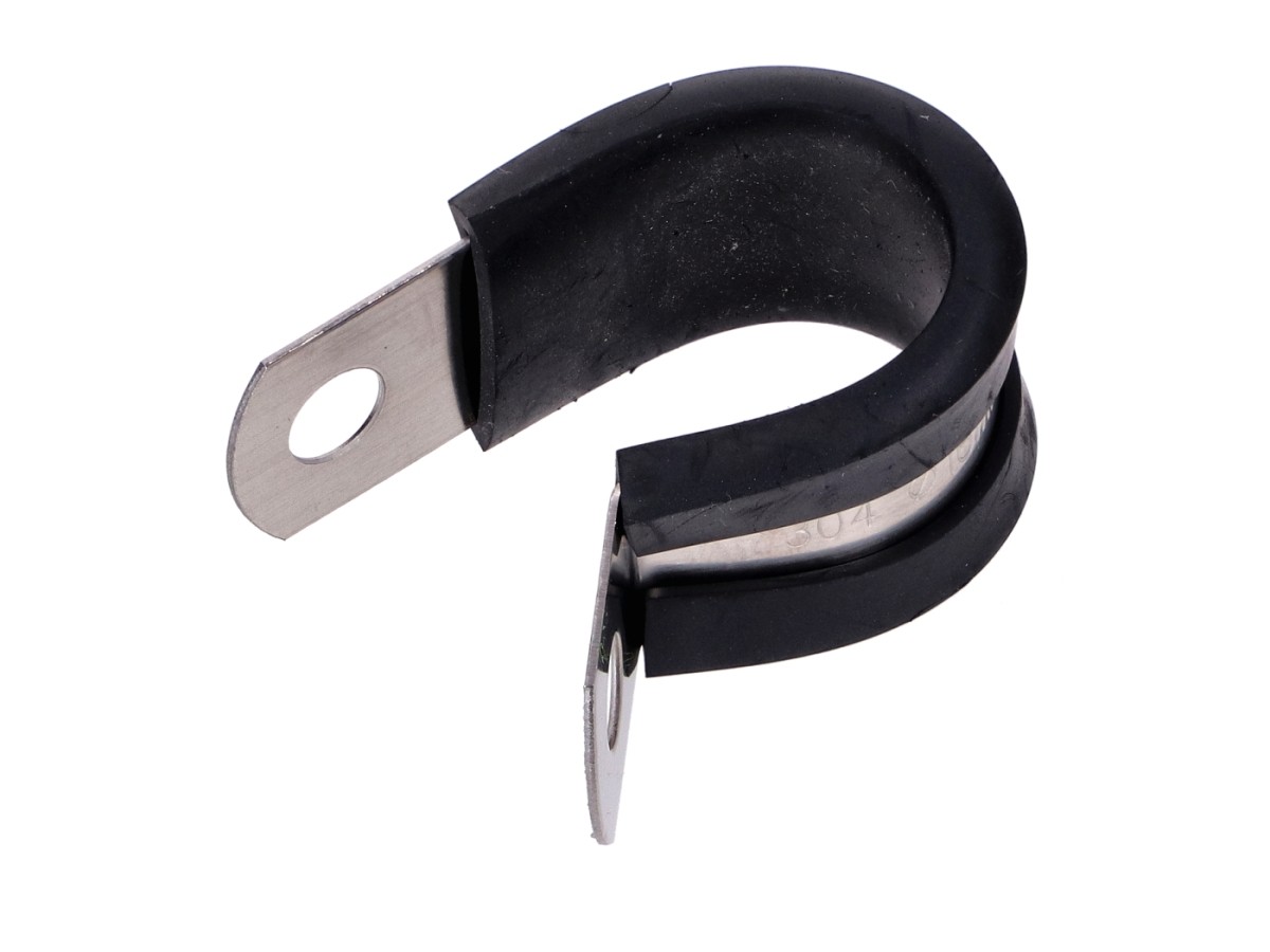 Cable guide clip metal with rubber 16mm